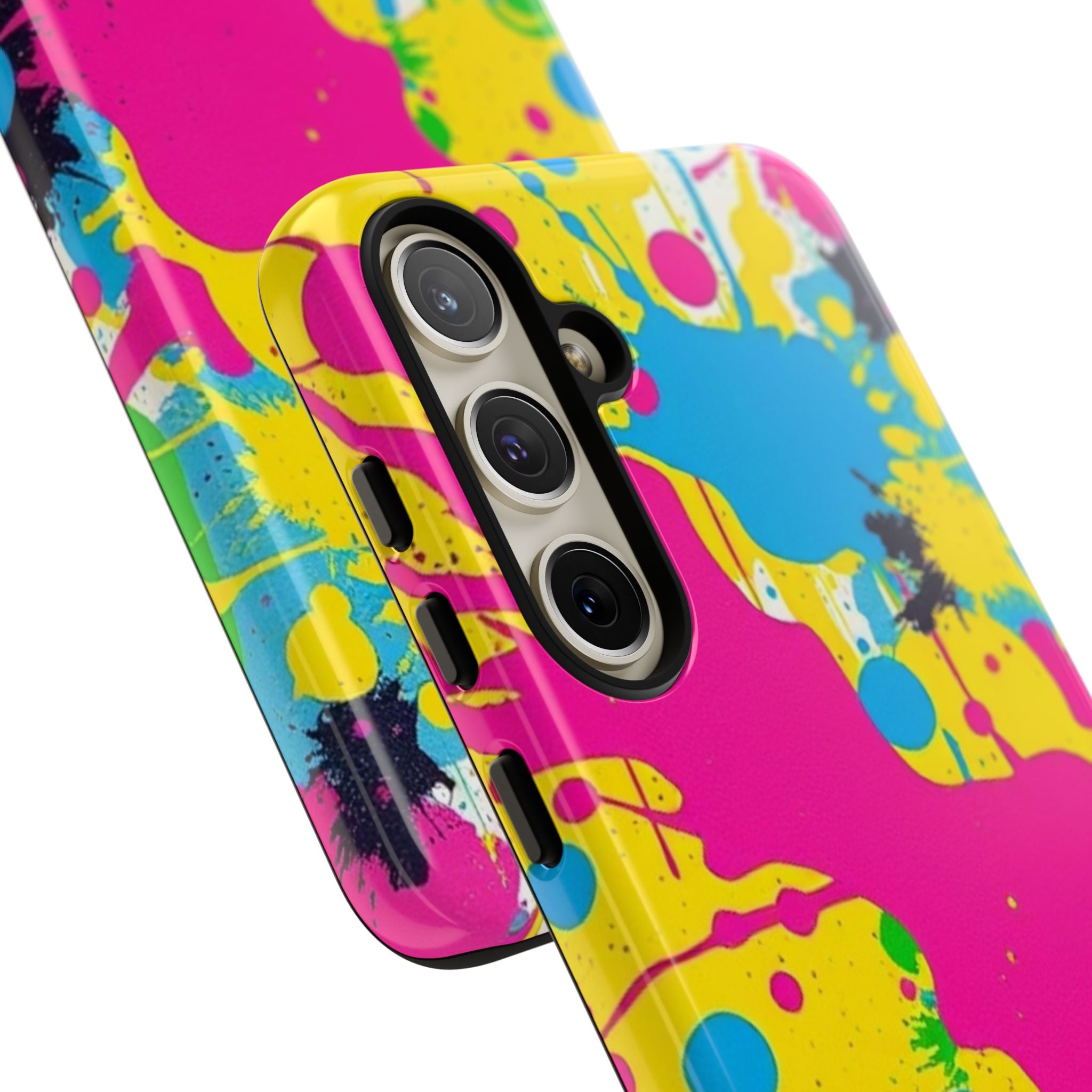 Android OR iPhone Compatible Cases - Crazy Retro Color Splash Design - Unique Tough Cases