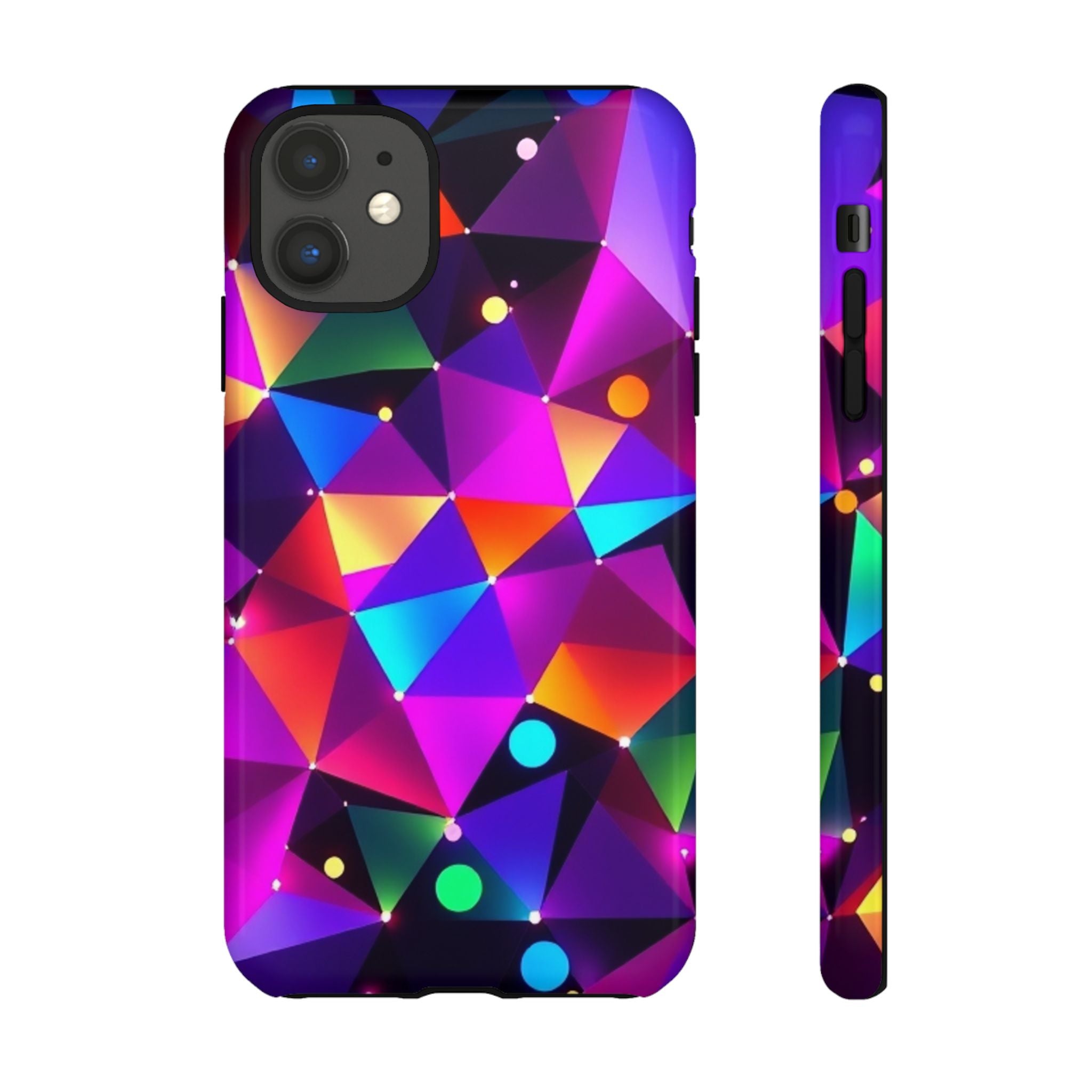 Android OR iPhone Compatible Cases - Colorful Angles Design - Unique Tough Cases