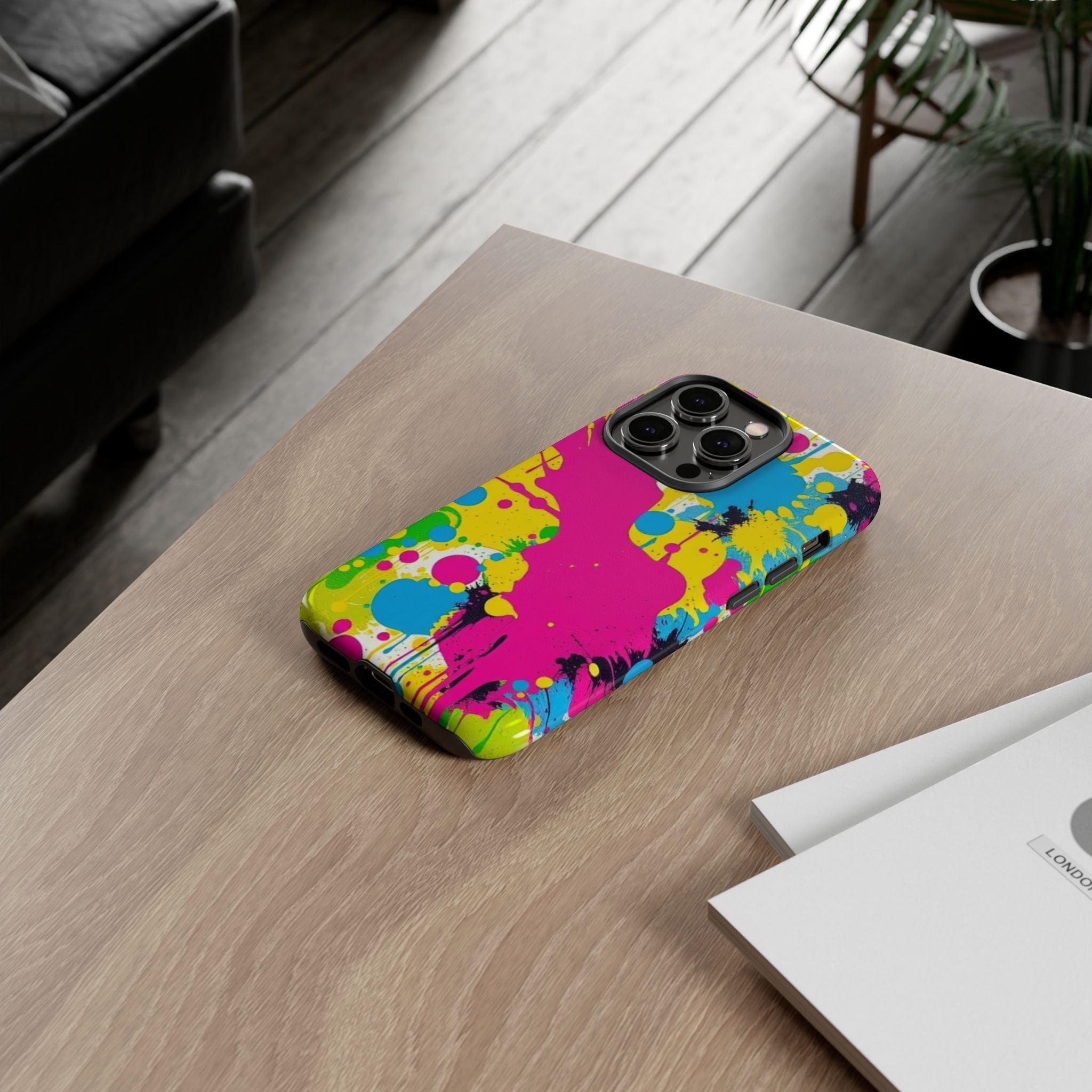 Android OR iPhone Compatible Cases - Crazy Retro Color Splash Design - Unique Tough Cases