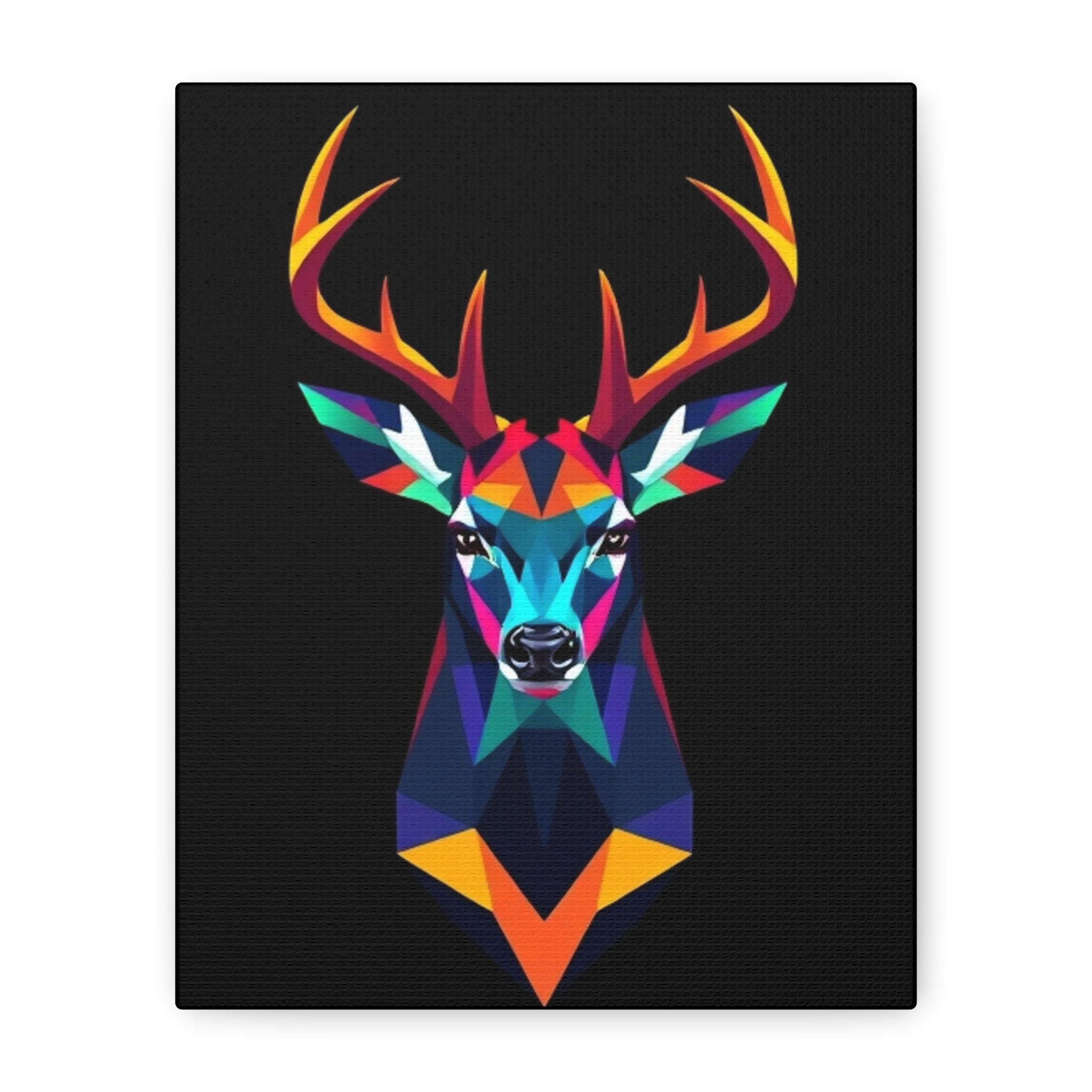 Colorful Geometric Deer Canvas Art - Vibrant Wall Decor for Nature Lovers