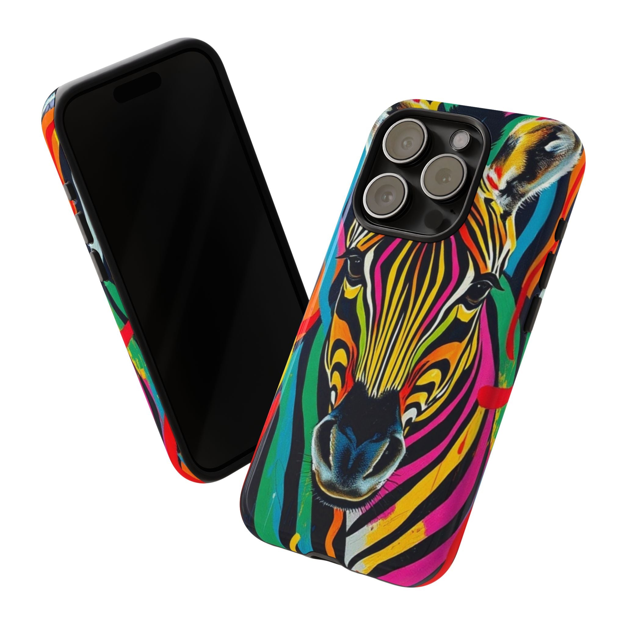 Android OR iPhone Compatible Cases - Rainbow Zebra Design - Unique Tough Cases