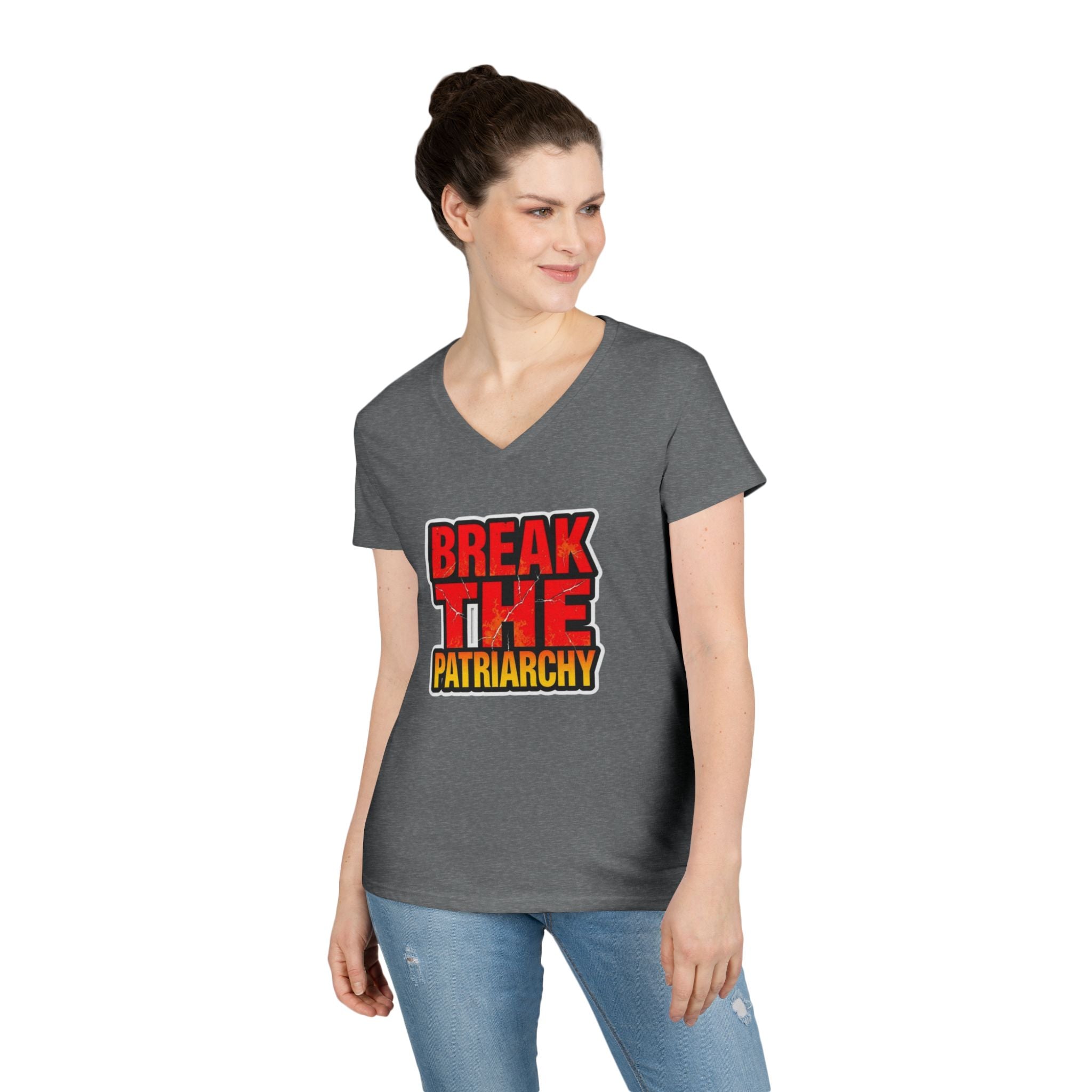 Women's Empowerment V-Neck T-Shirt - Break The Patriarchy