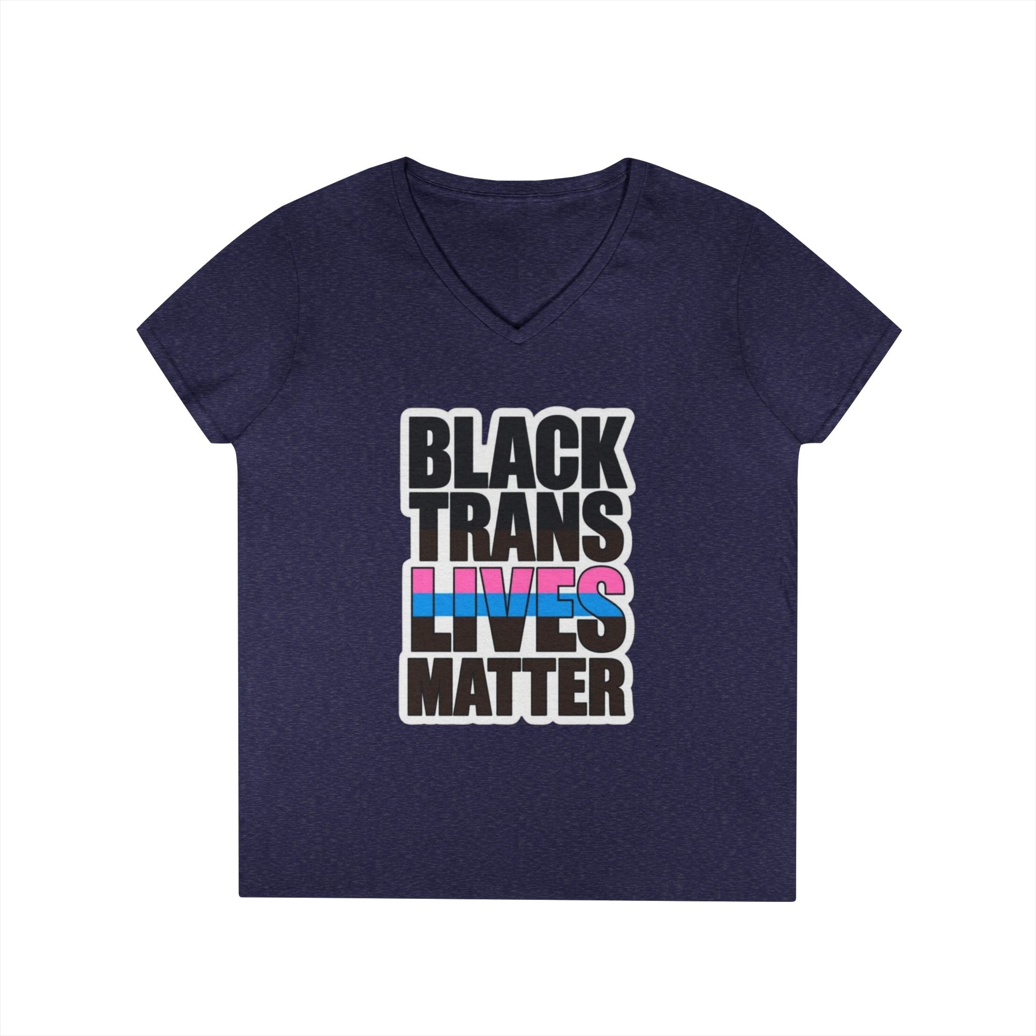Black Trans Lives Matter V-Neck T-Shirt - Empowering Pride Apparel