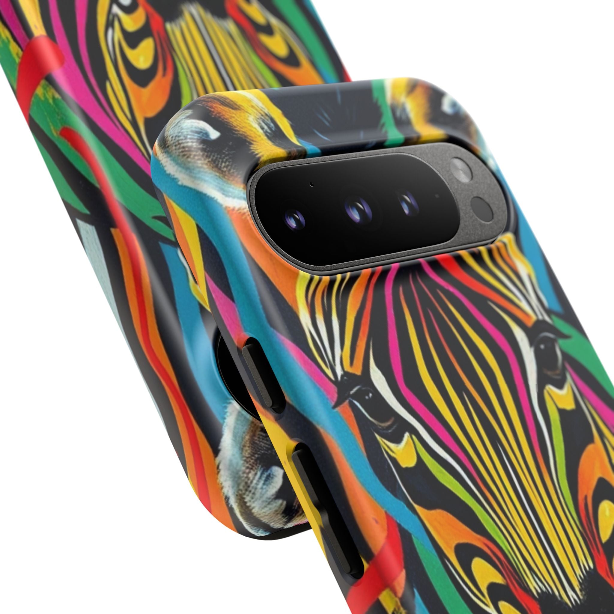 Android OR iPhone Compatible Cases - Rainbow Zebra Design - Unique Tough Cases
