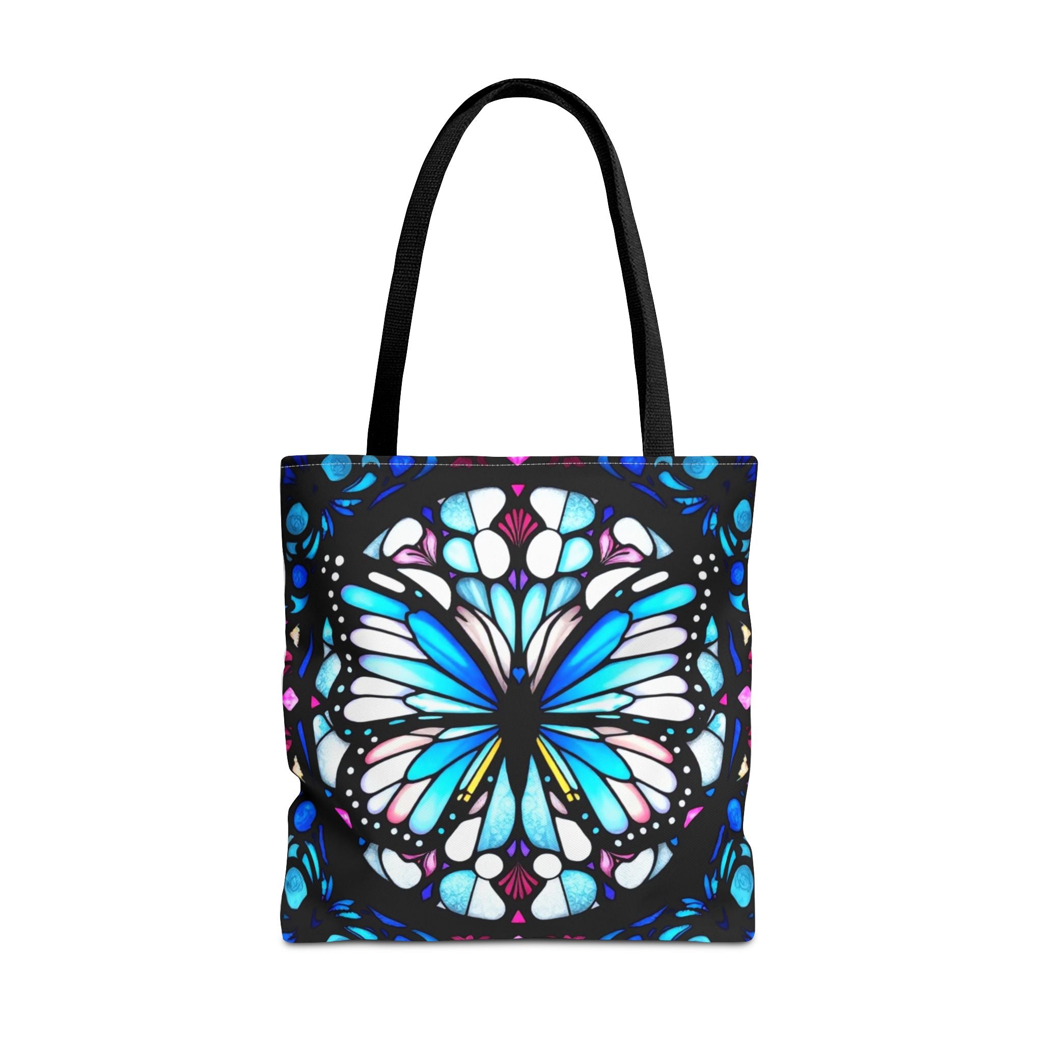 Colorful Butterfly Stained Glass Design Tote Bag