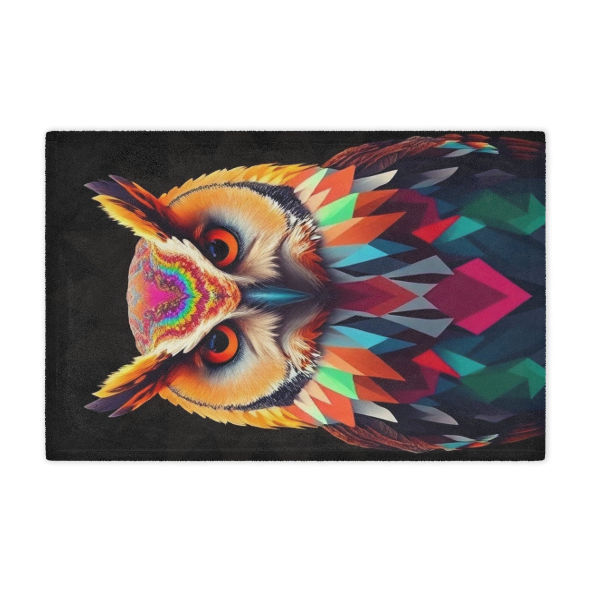 Fractal Owl Microfiber Blanket