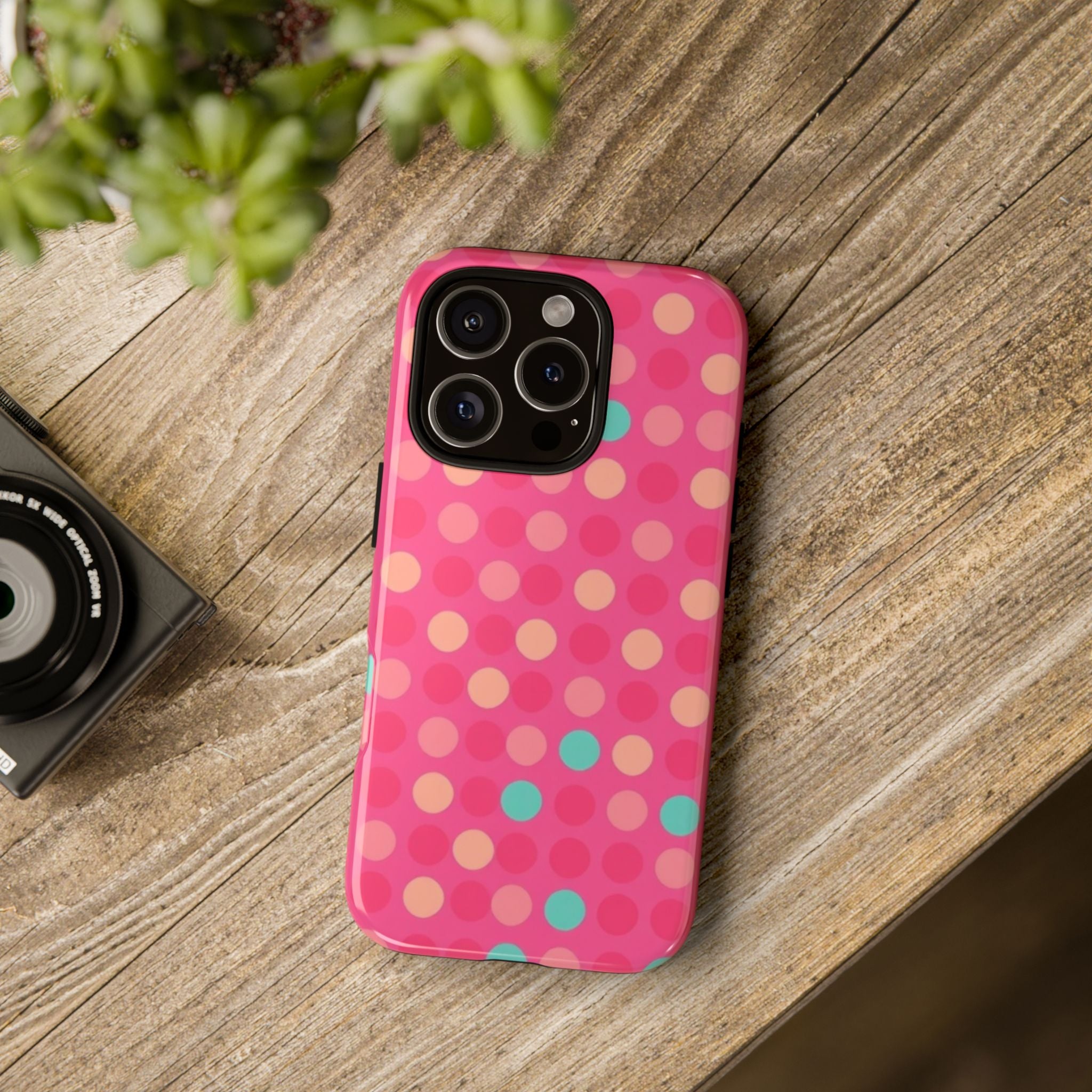 Android OR iPhone Protective Cases - Retro Polka Dots Pattern Tough Case