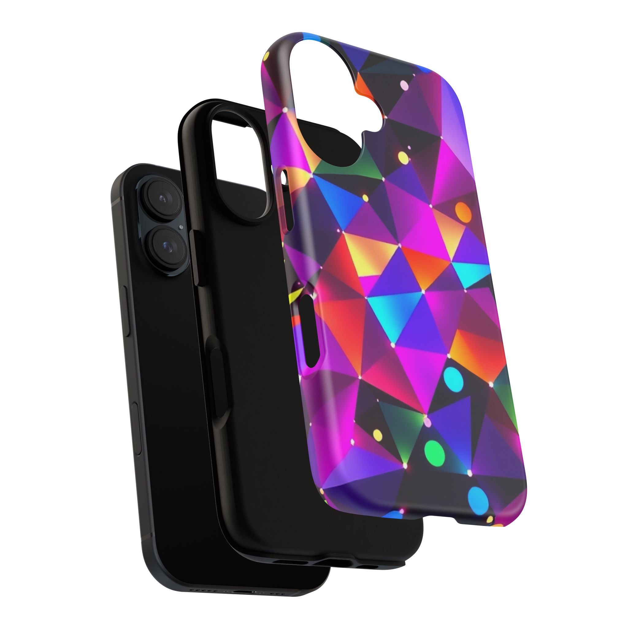 Android OR iPhone Compatible Cases - Colorful Angles Design - Unique Tough Cases