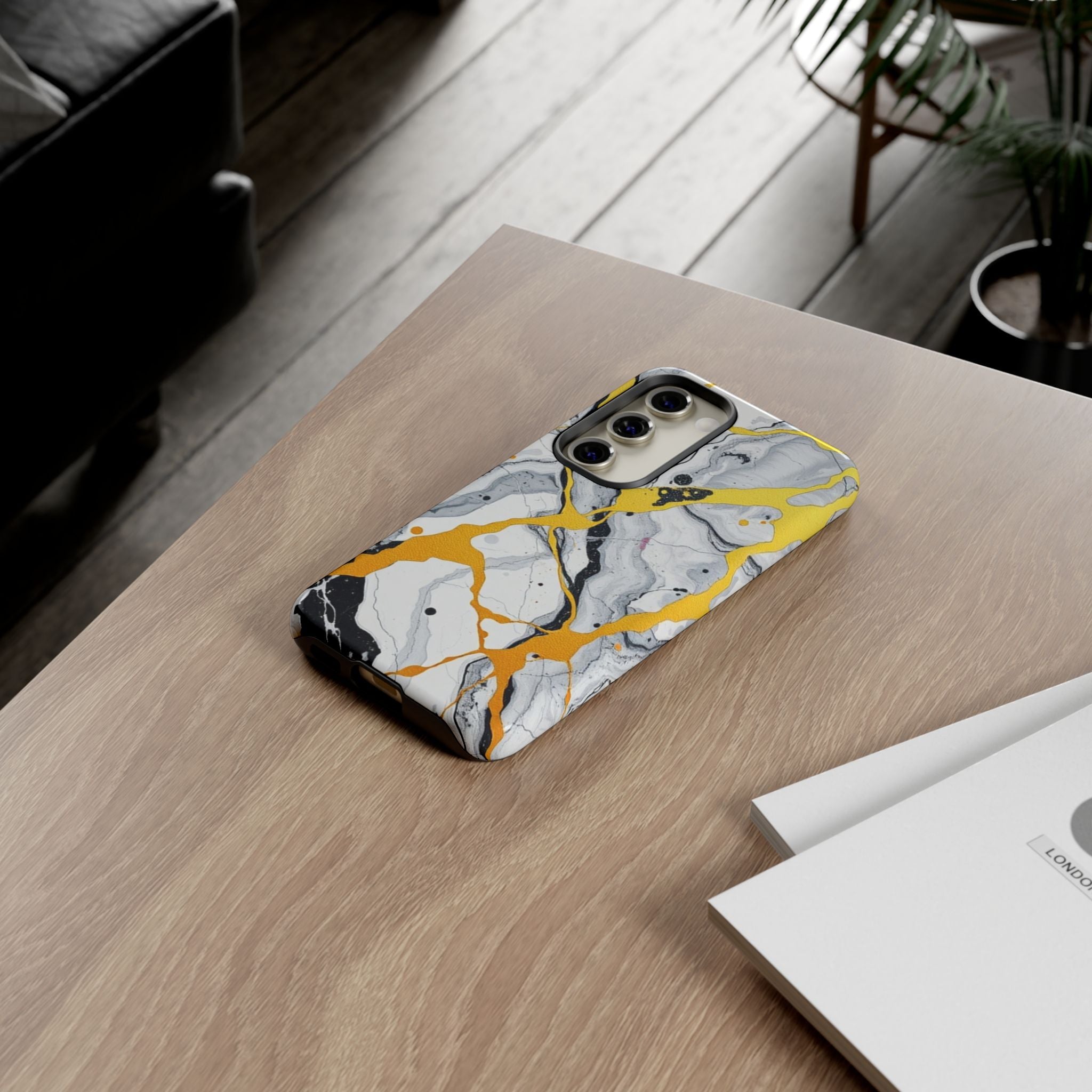 Beautiful Marble and Gold Design Tough Cases For Android & iPhone