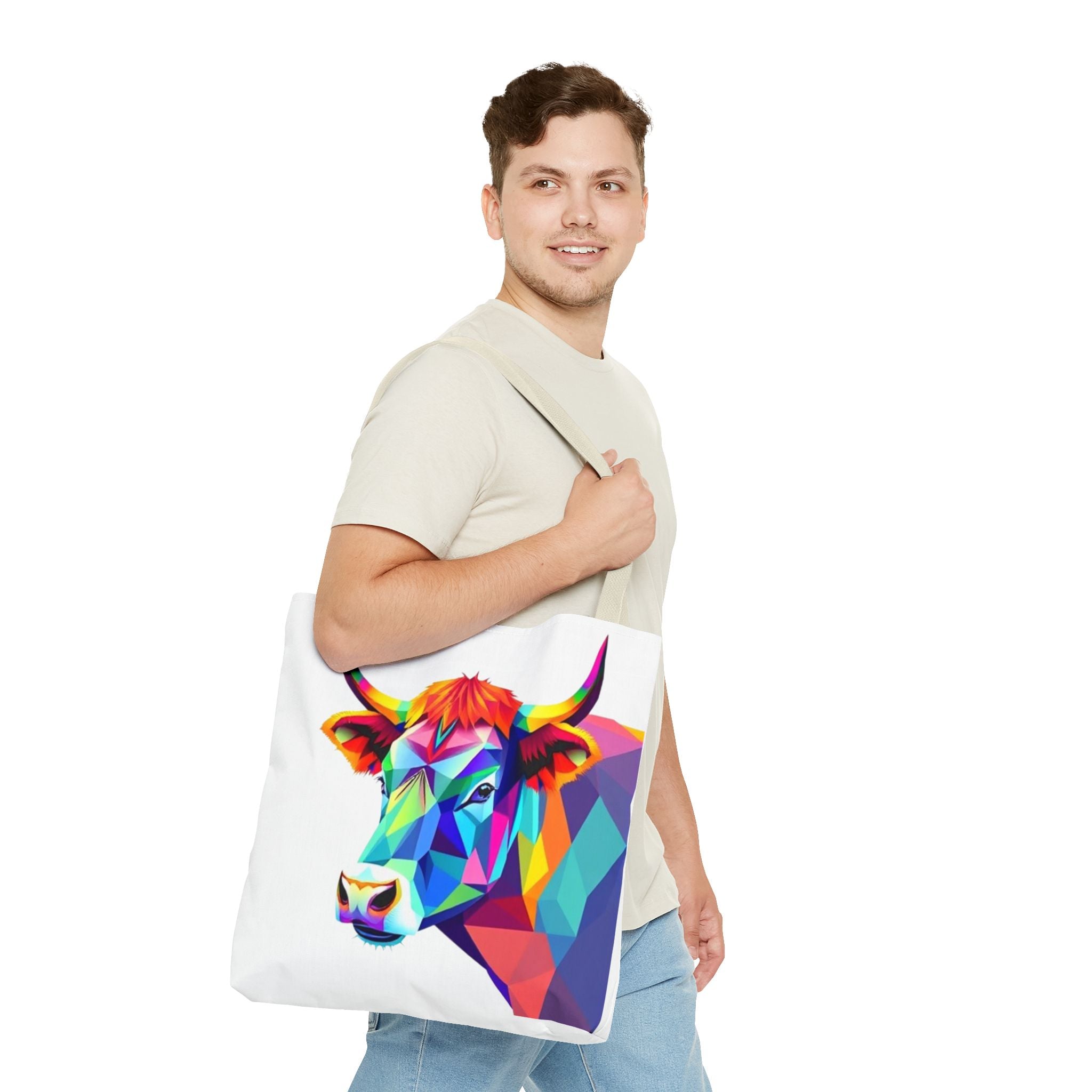 Colorful Cow Design - Tote Bag