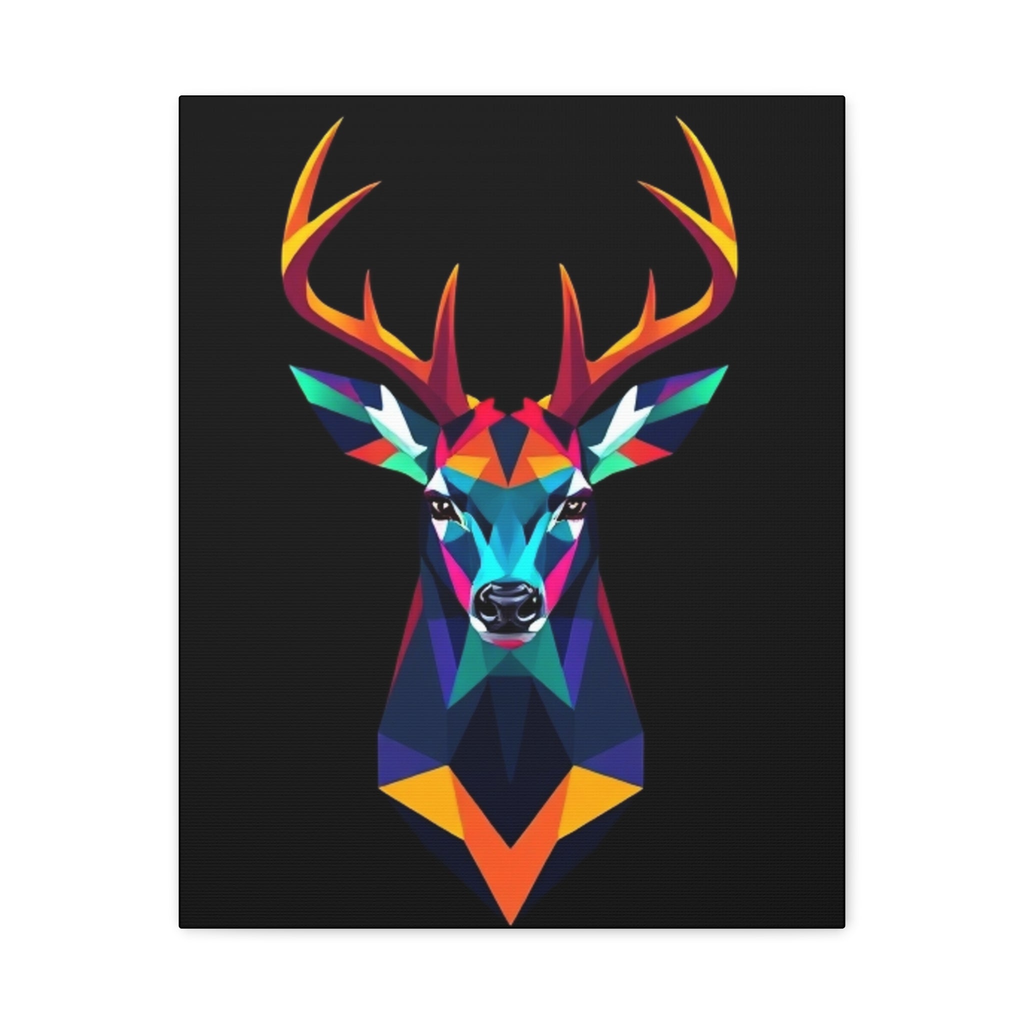 Colorful Geometric Deer Canvas Art - Vibrant Wall Decor for Nature Lovers