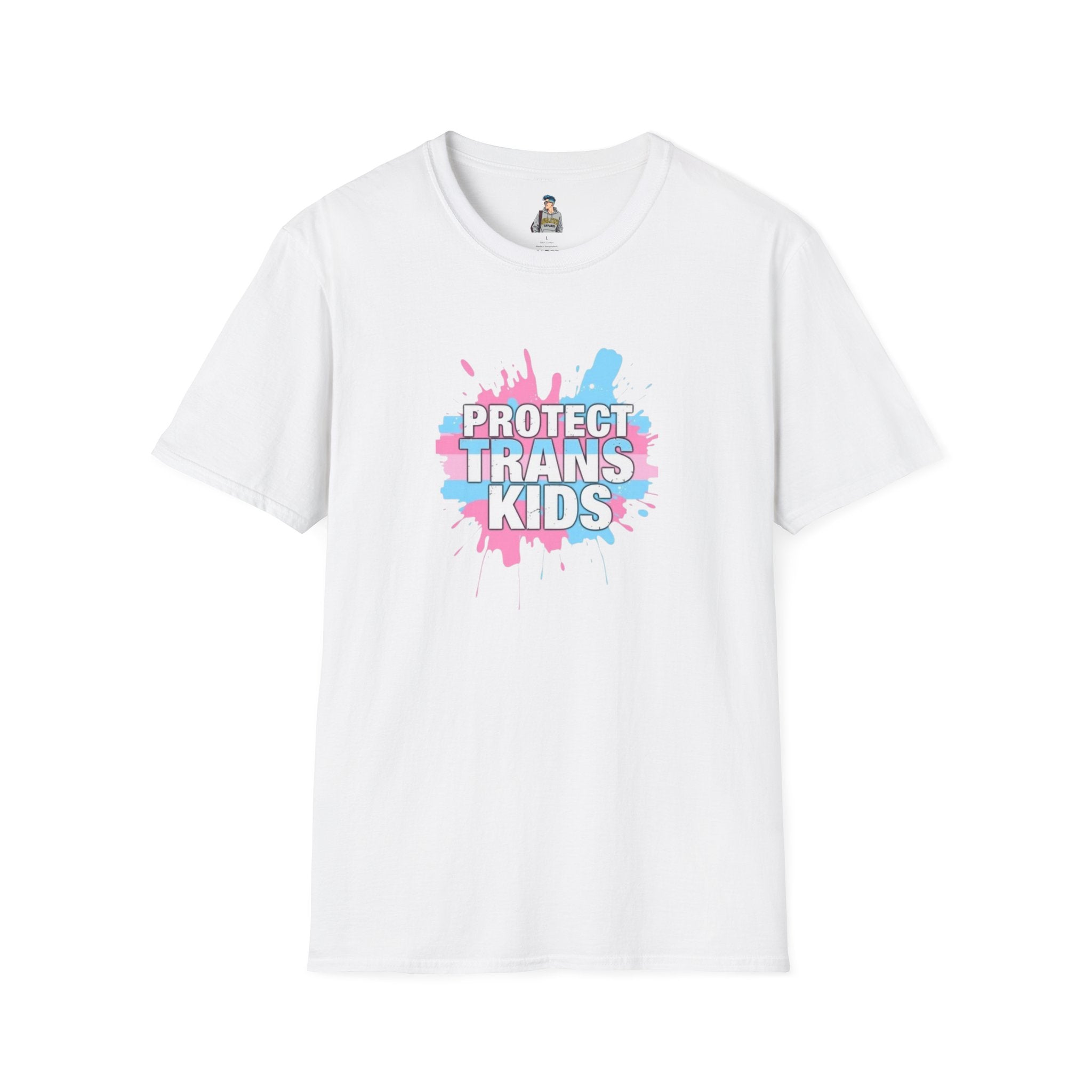 Protect Trans Kids Unisex Softstyle T-Shirt - Supportive LGBTQ+ Apparel