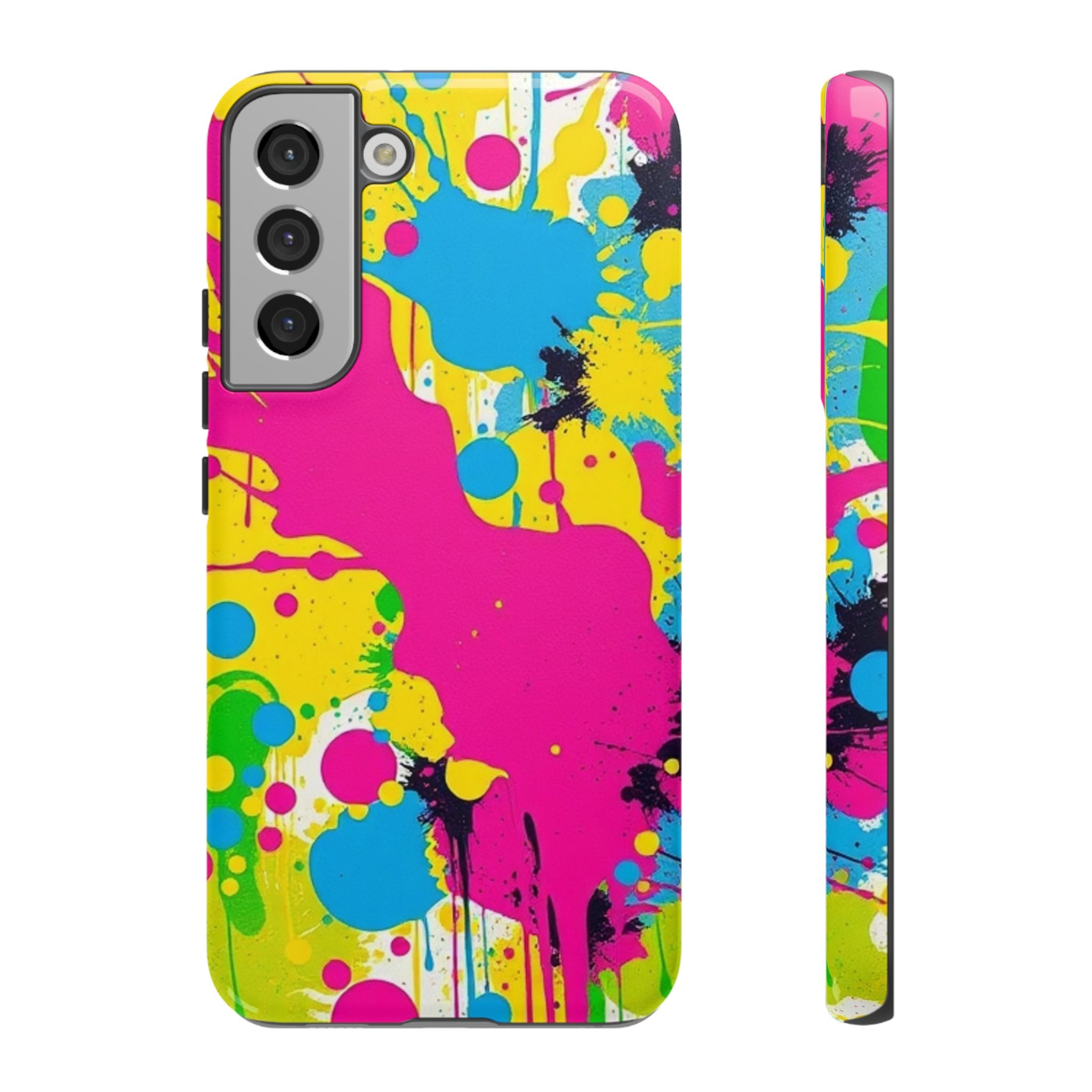 Android OR iPhone Compatible Cases - Crazy Retro Color Splash Design - Unique Tough Cases