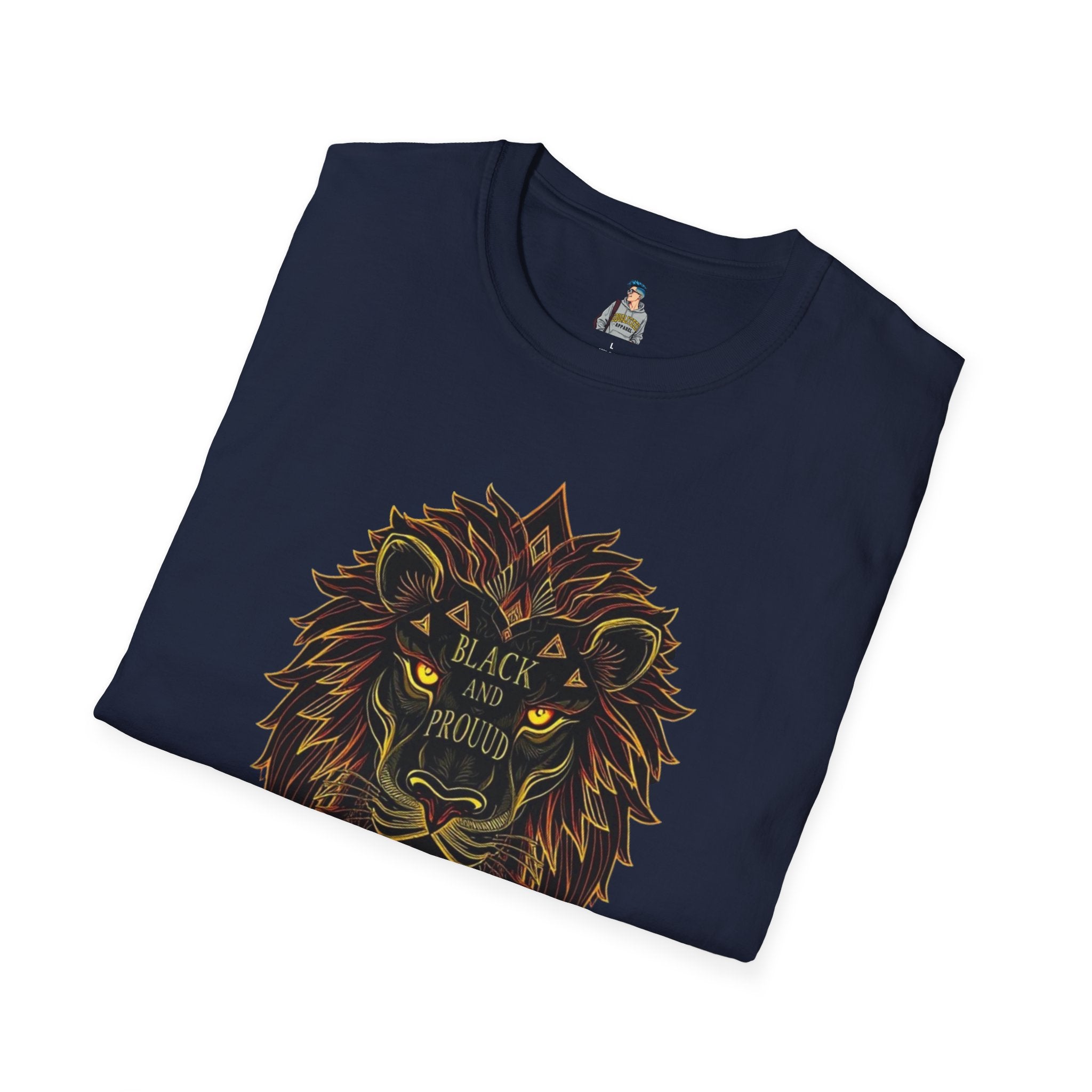 Black & Proud Lion Softstyle T-Shirt - Unisex Graphic Tee