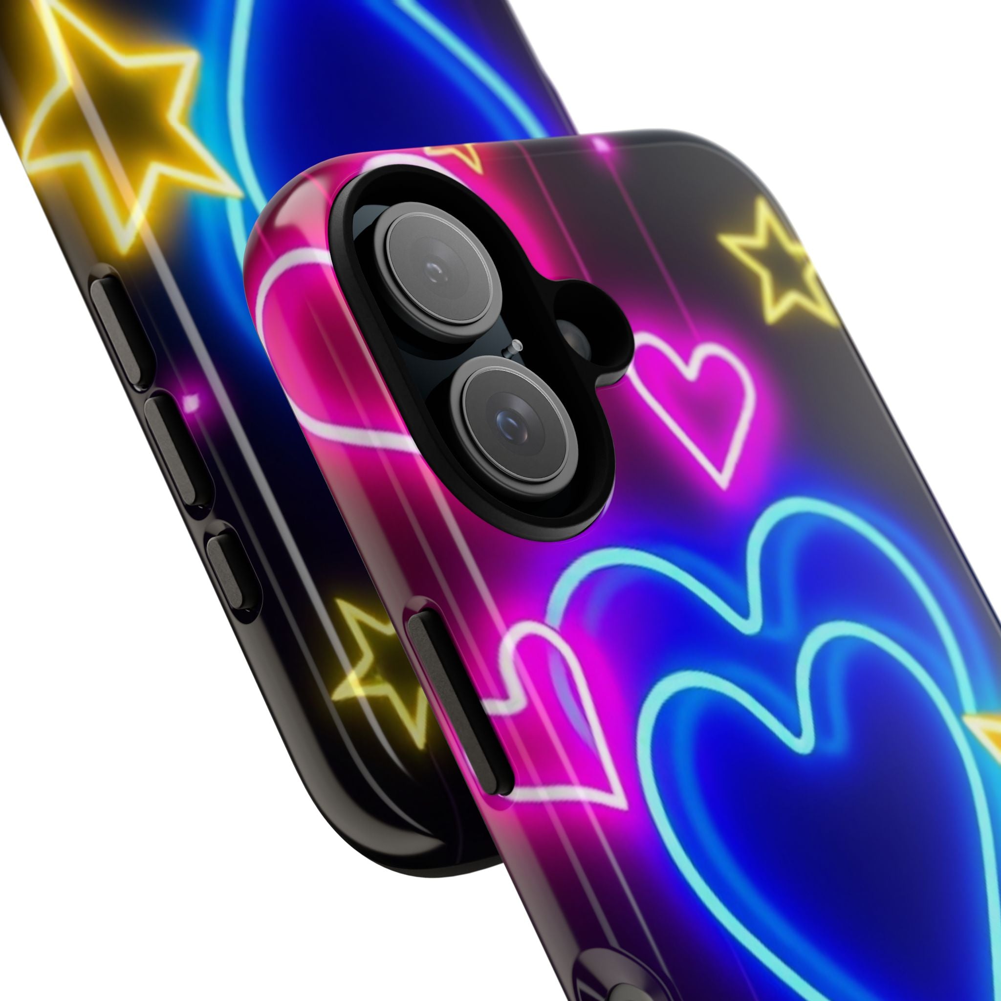 Android OR iPhone Compatible Cases - Neon Love Design - Unique Tough Cases