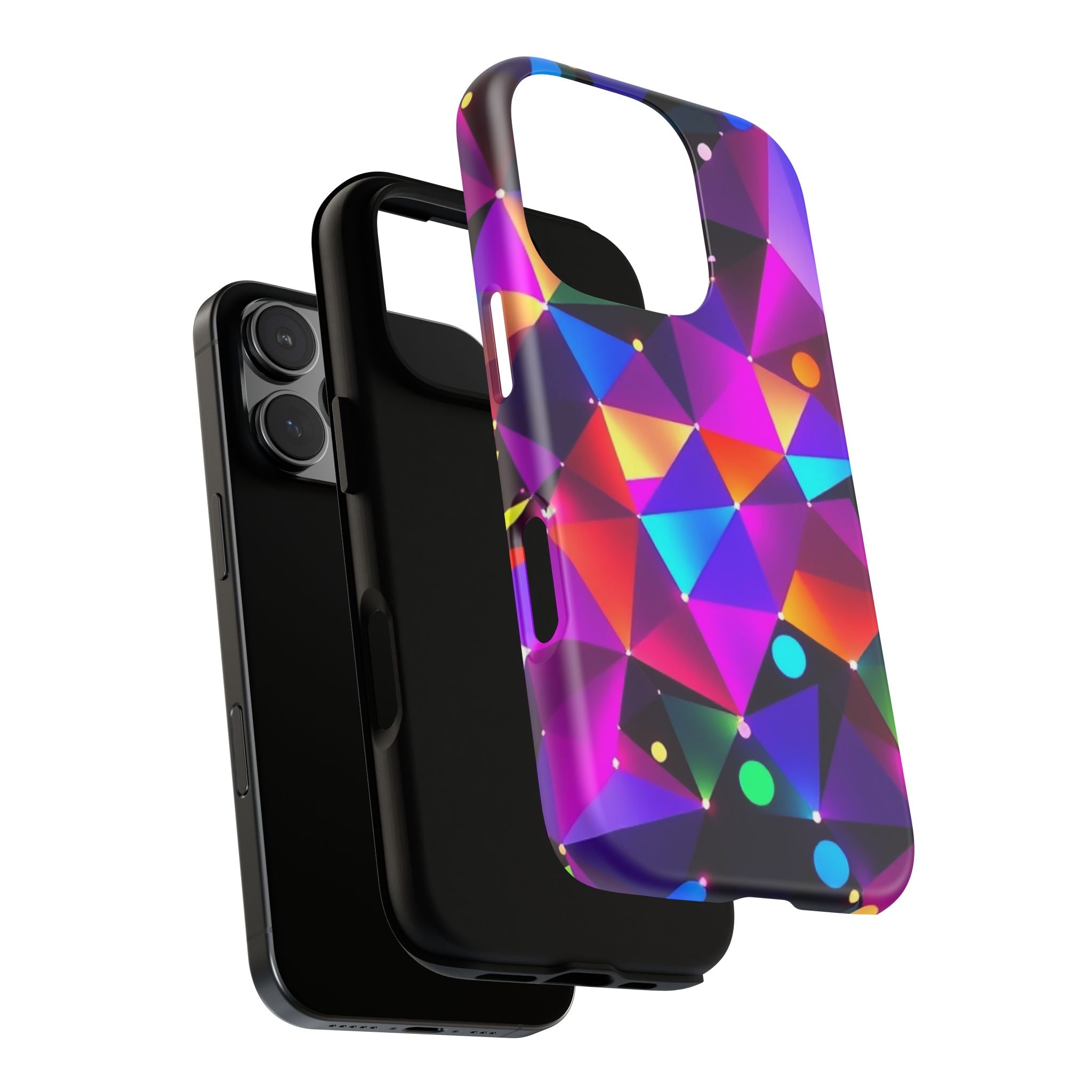 Android OR iPhone Compatible Cases - Colorful Angles Design - Unique Tough Cases