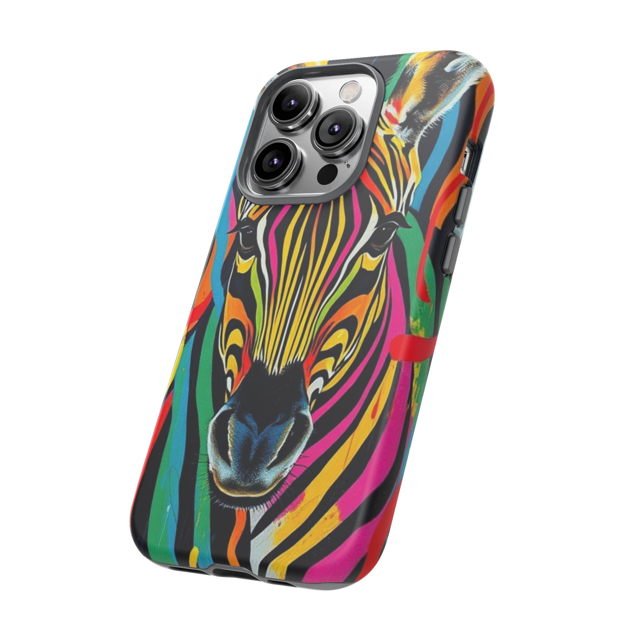 Android OR iPhone Compatible Cases - Rainbow Zebra Design - Unique Tough Cases
