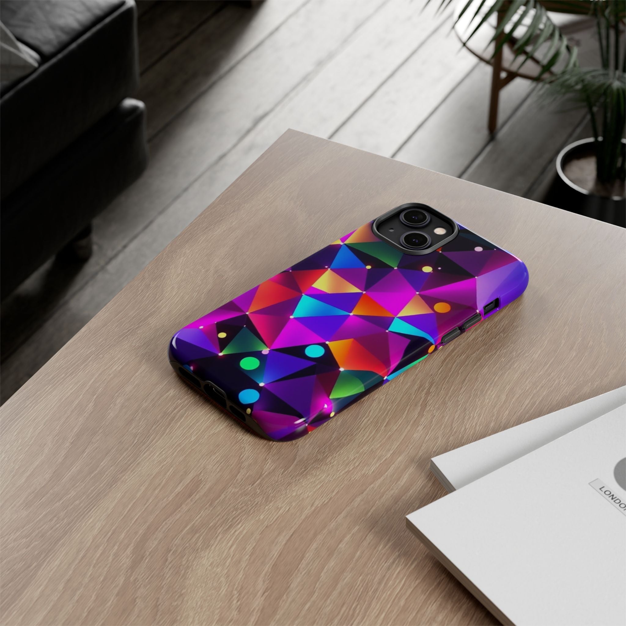 Android OR iPhone Compatible Cases - Colorful Angles Design - Unique Tough Cases