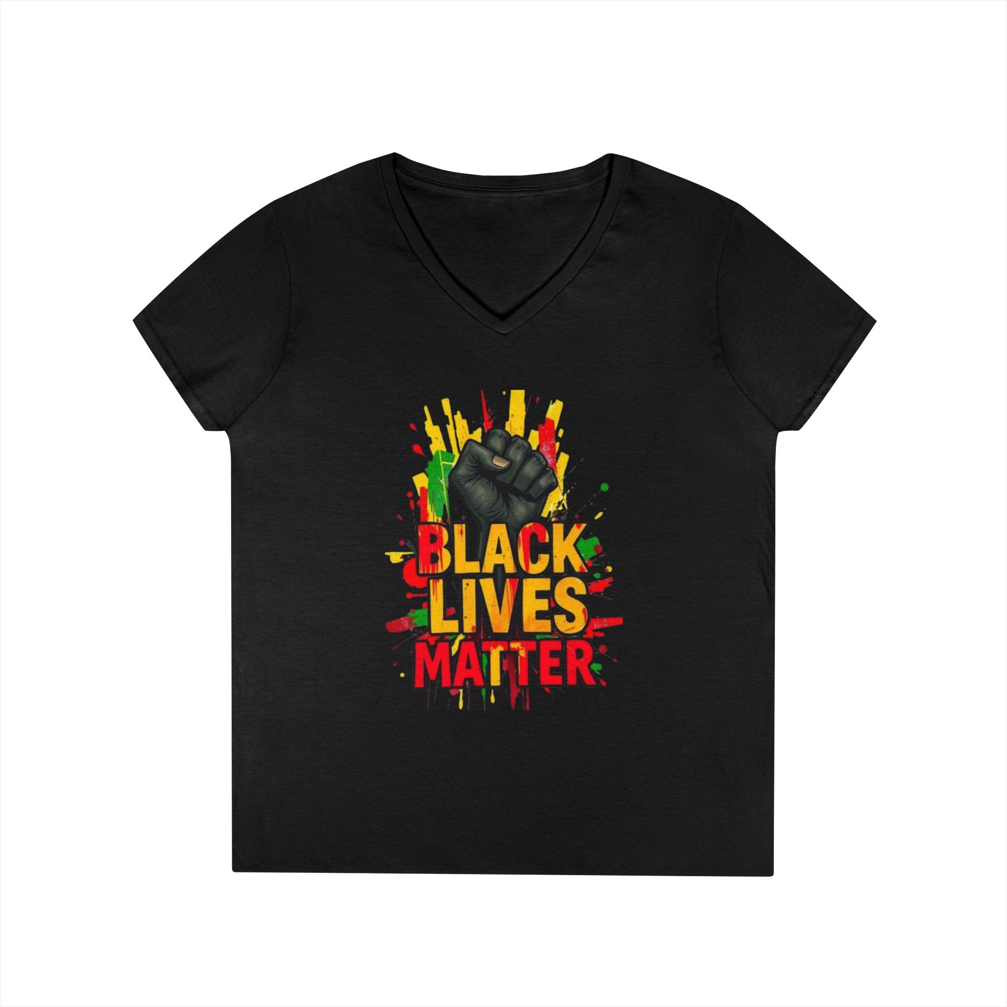 Empowering Ladies' V-Neck T-Shirt | Black Lives Matter Design