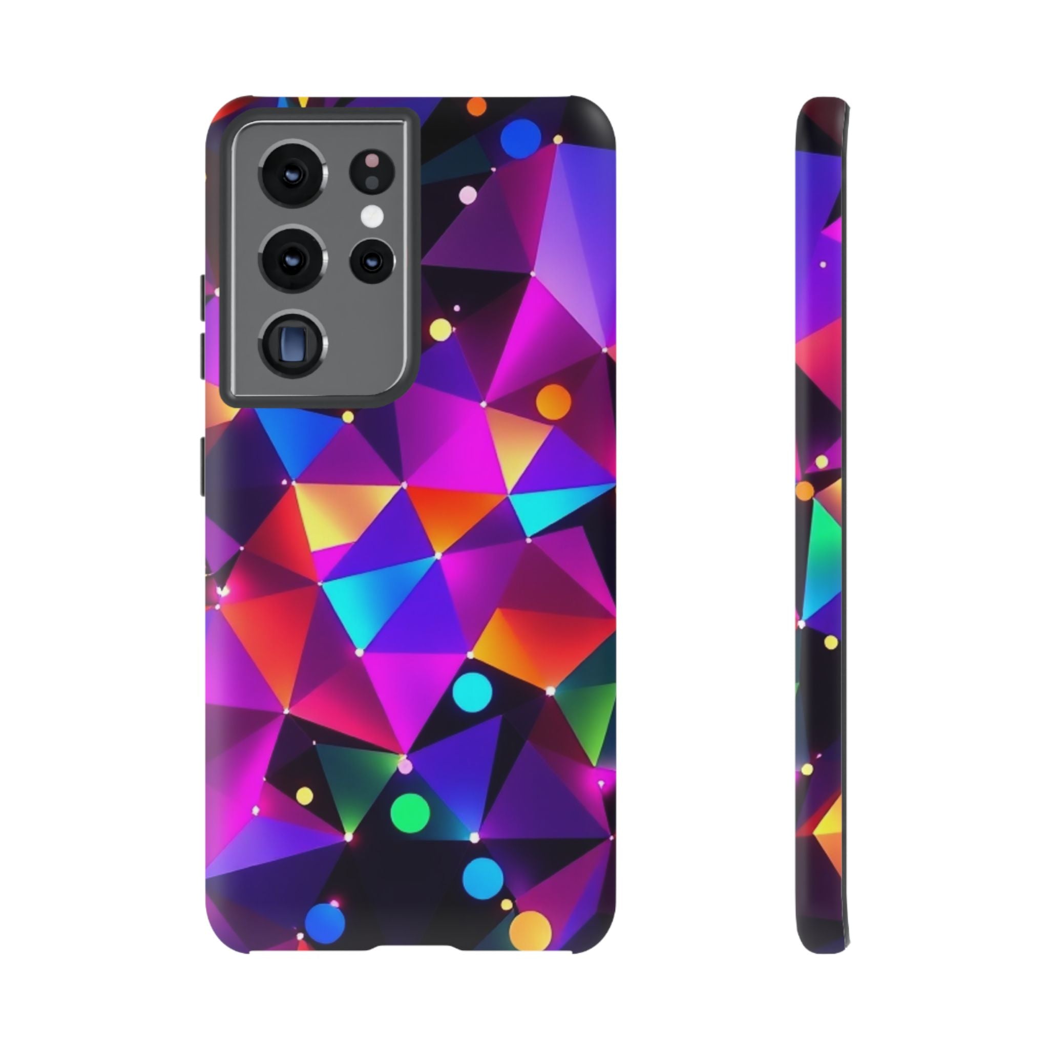 Android OR iPhone Compatible Cases - Colorful Angles Design - Unique Tough Cases