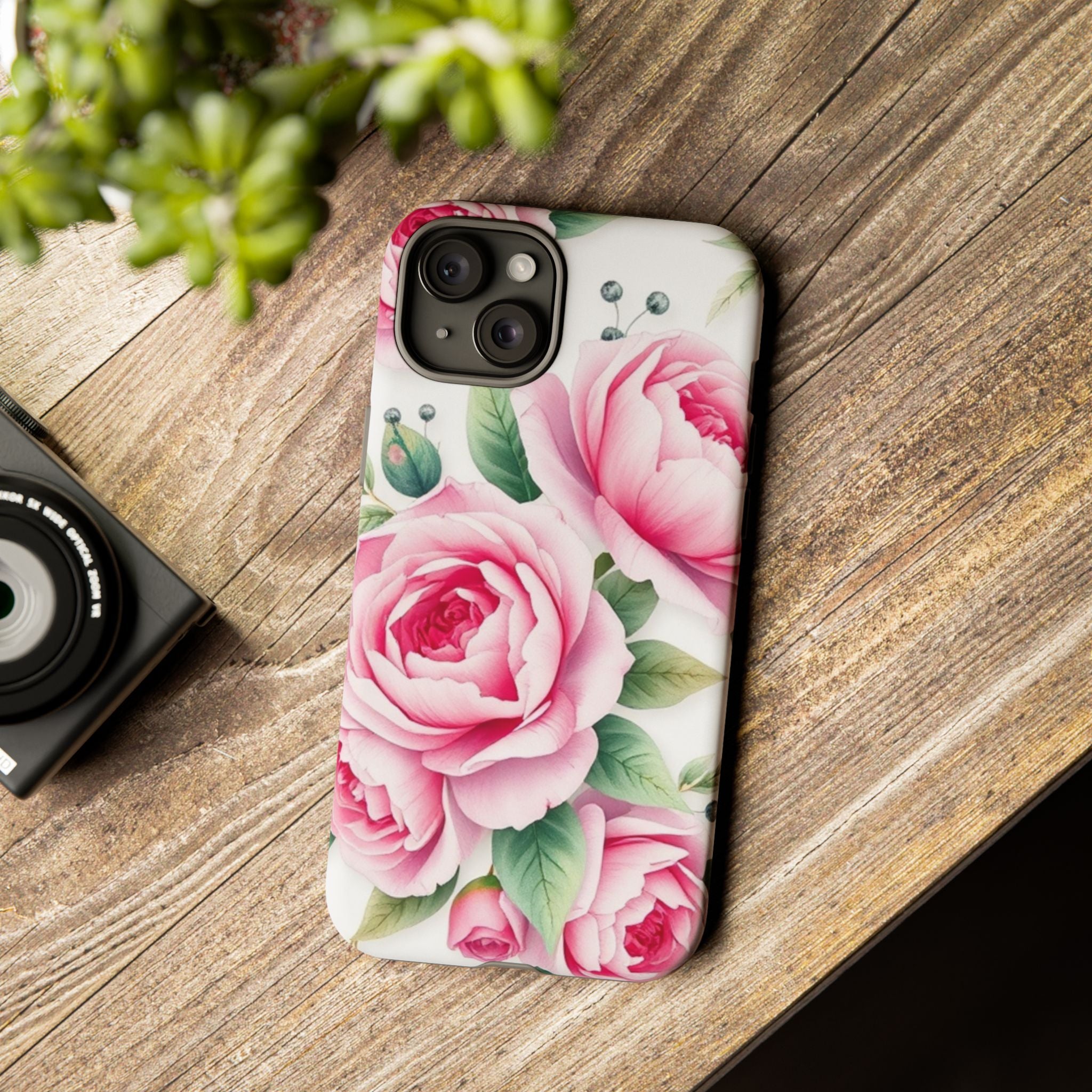Android OR iPhone Compatible Cases - Pink Flower Design - Unique Tough Cases