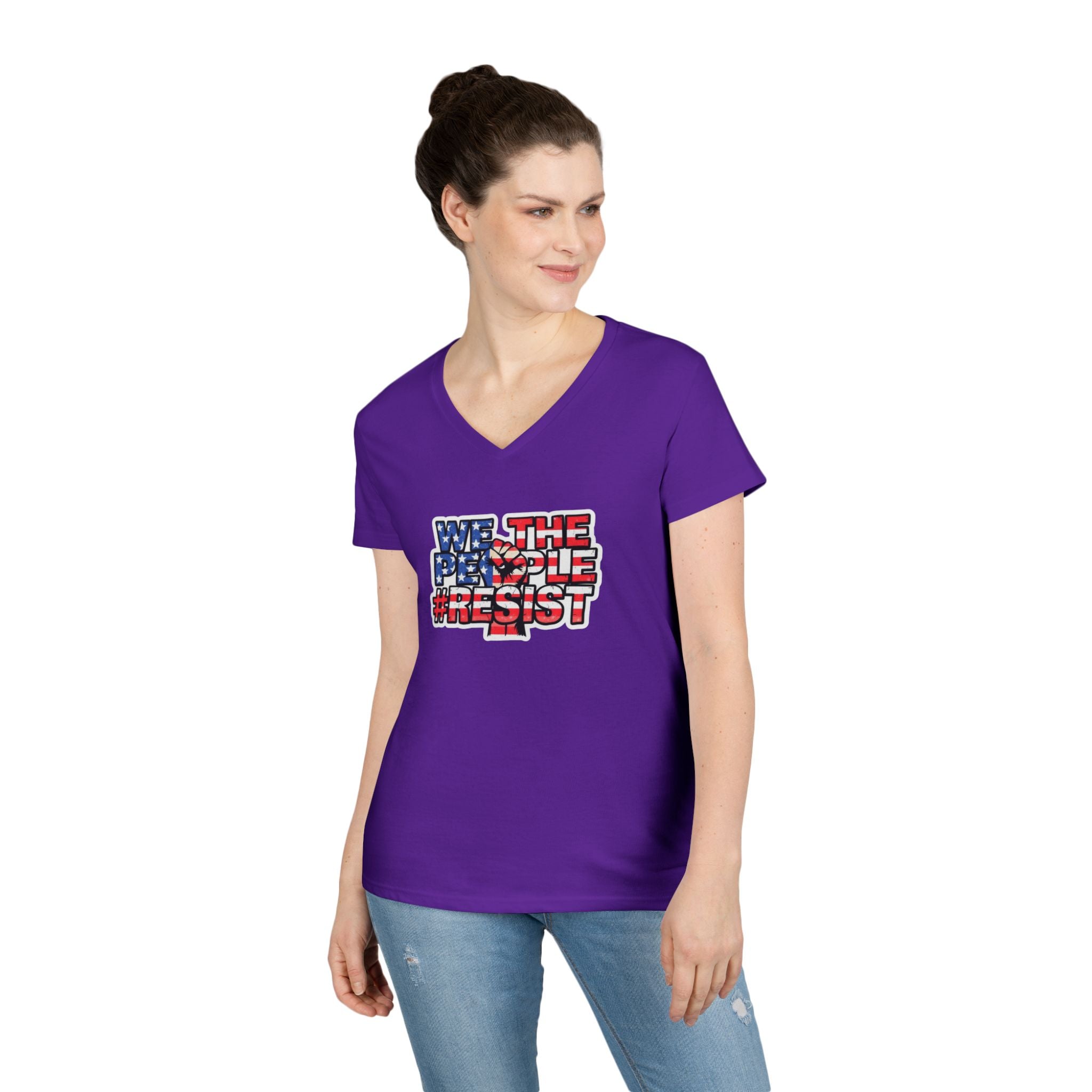 We The People Resist Ladies' V-Neck Protest T-Shirt