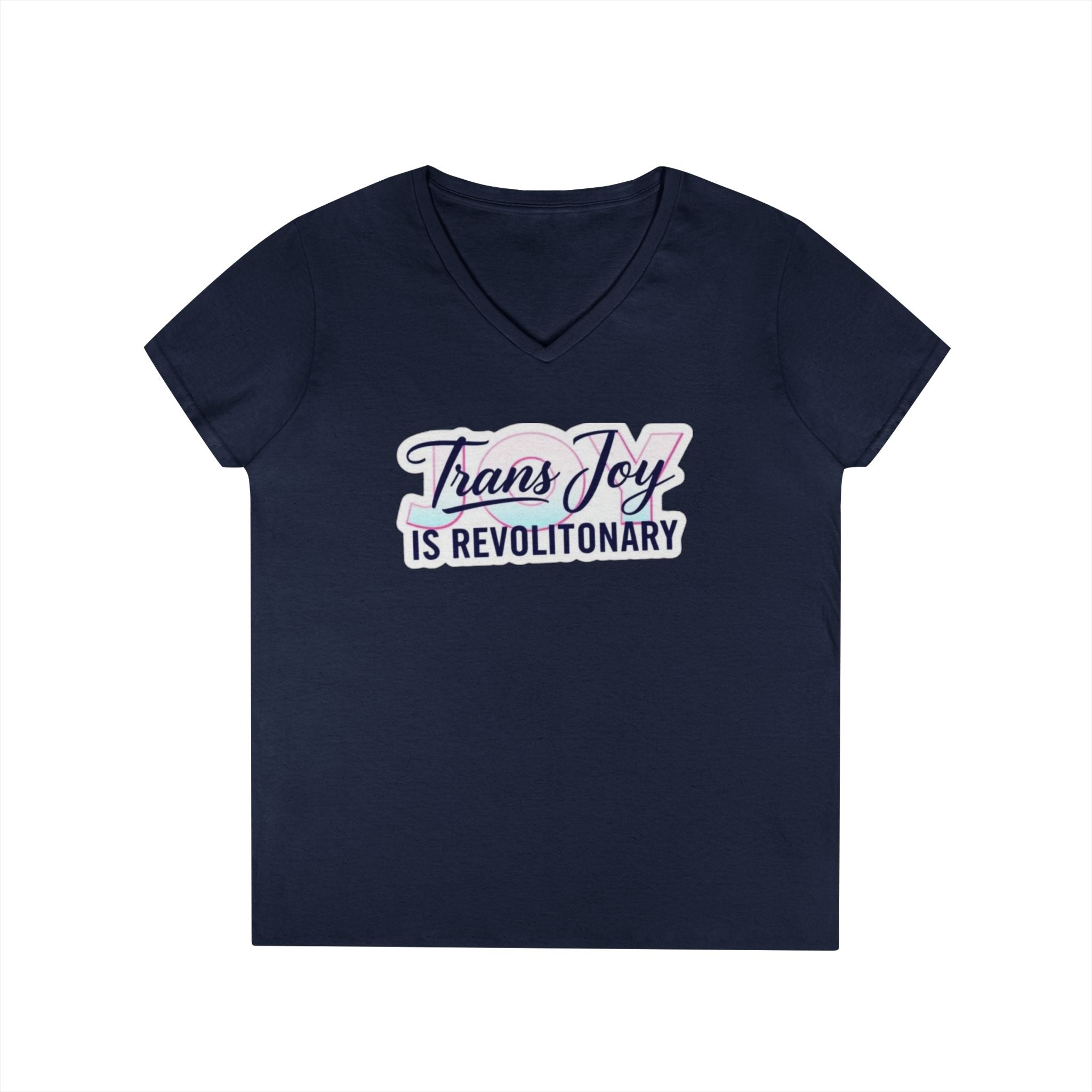 Trans Joy Ladies' V-Neck T-Shirt - Celebrate the LGBTQ+ Community