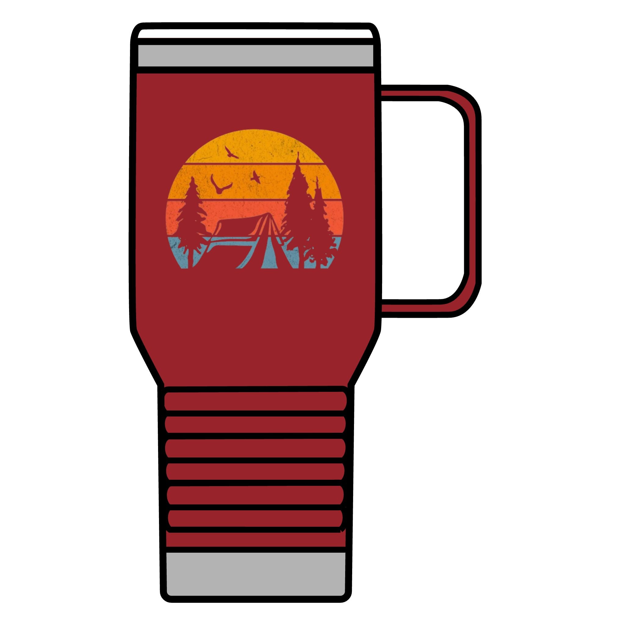 Camping Sunset Scene Travel Mug - 20oz