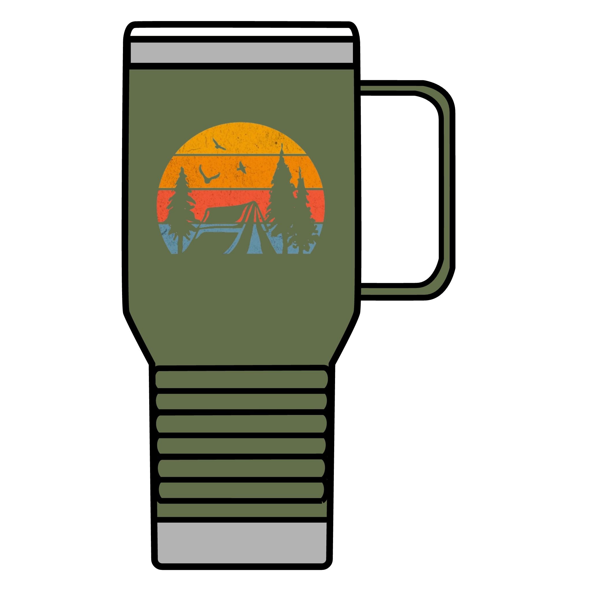 Camping Sunset Scene Travel Mug - 20oz