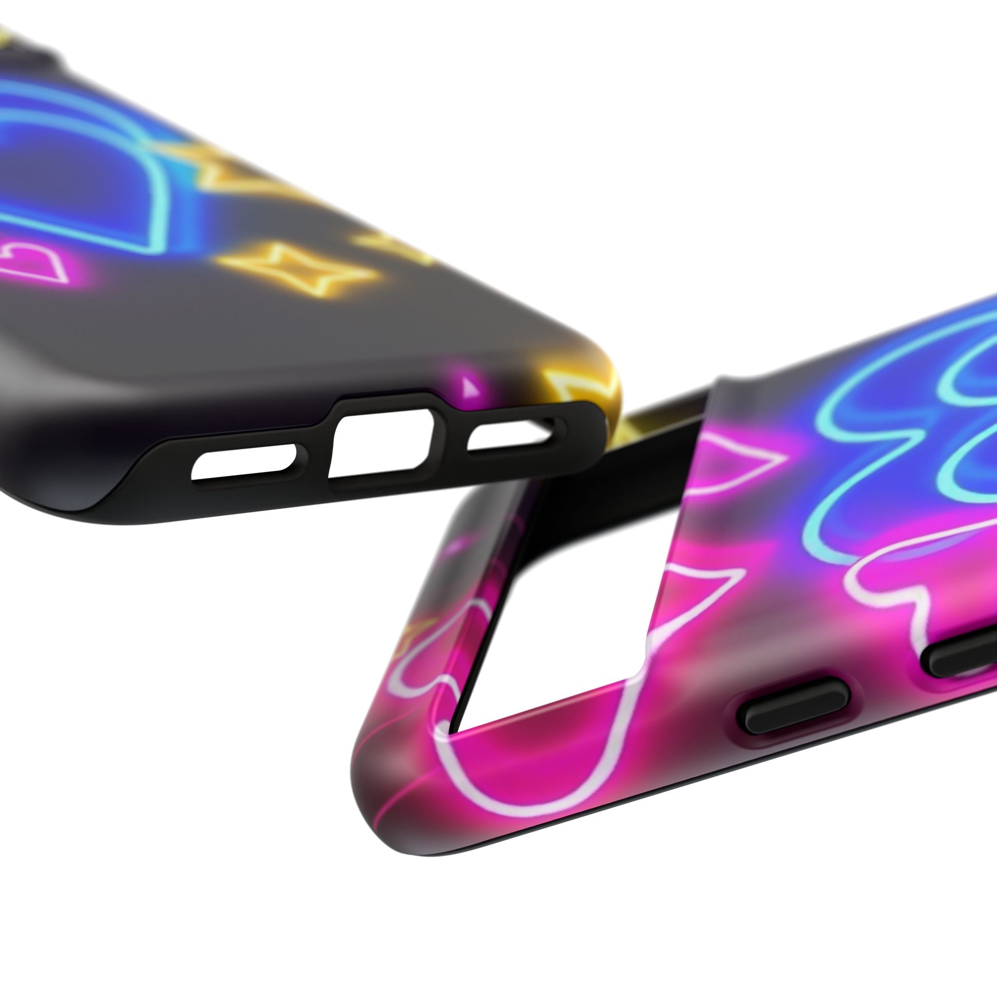 Android OR iPhone Compatible Cases - Neon Love Design - Unique Tough Cases