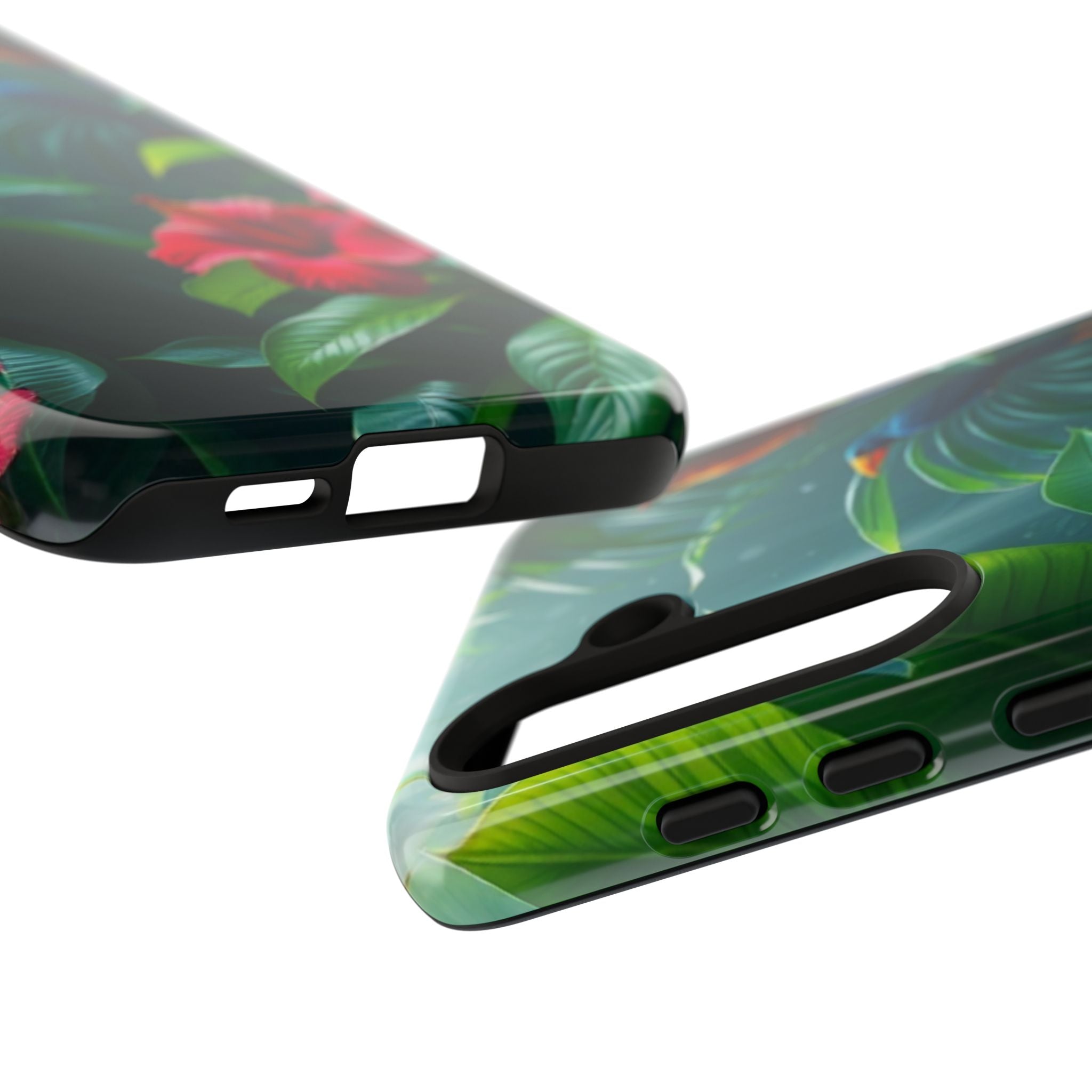 Android OR iPhone Compatible Cases - Tropical Flower & Bird Design - Unique Tough Cases