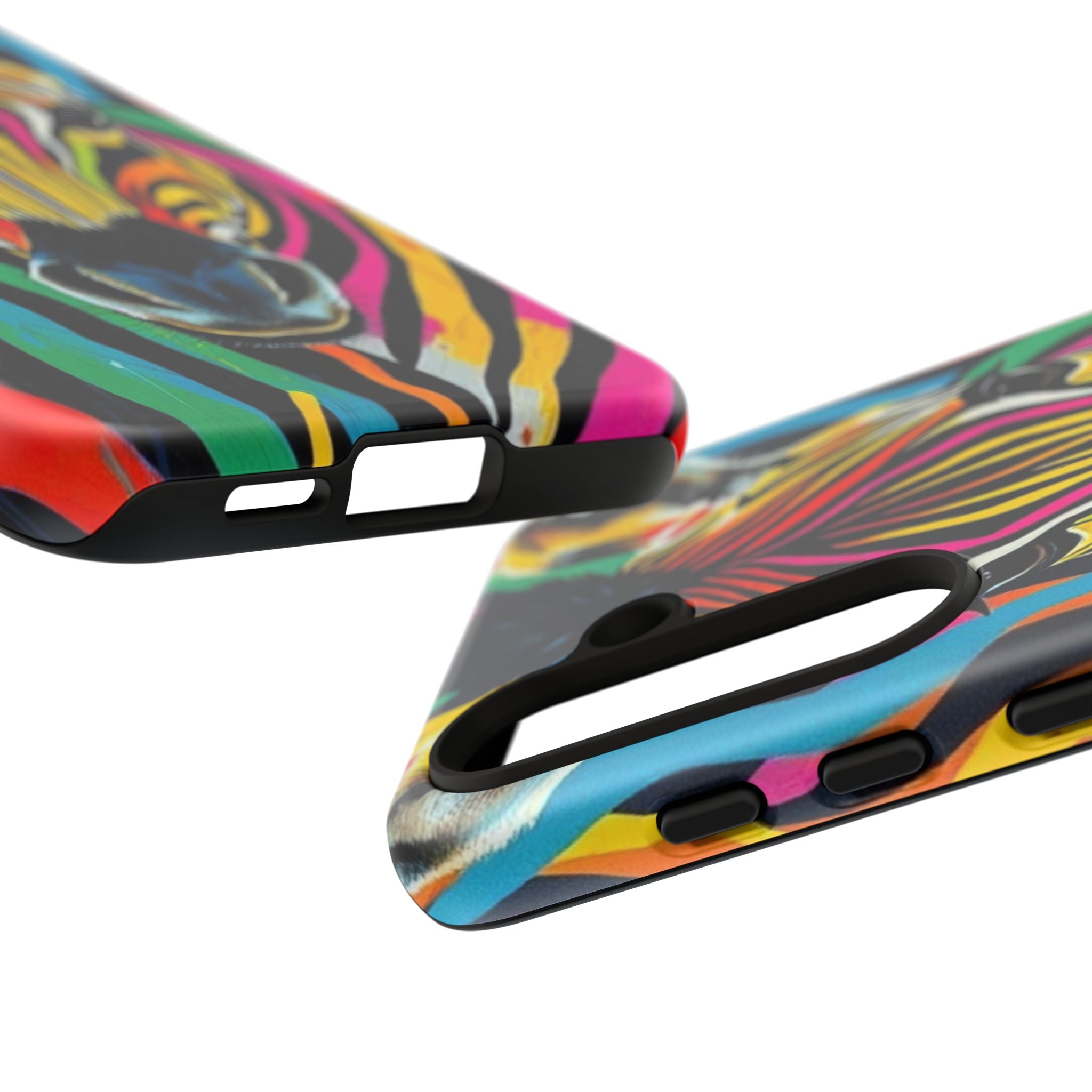 Android OR iPhone Compatible Cases - Rainbow Zebra Design - Unique Tough Cases