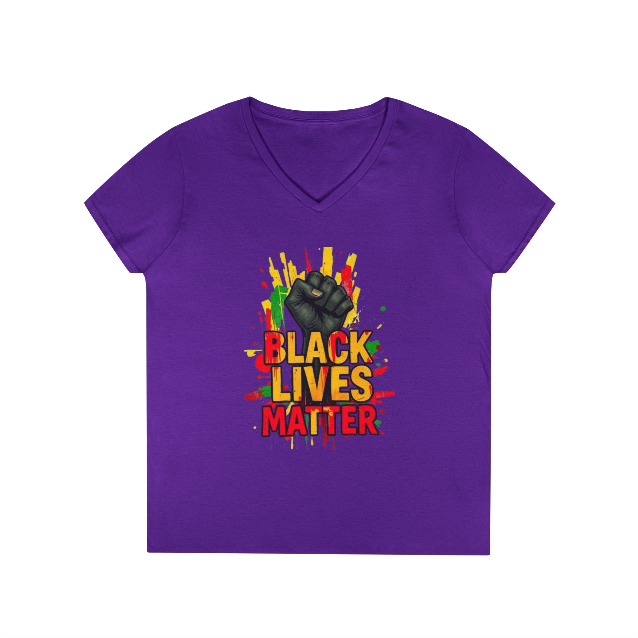 Empowering Ladies' V-Neck T-Shirt | Black Lives Matter Design