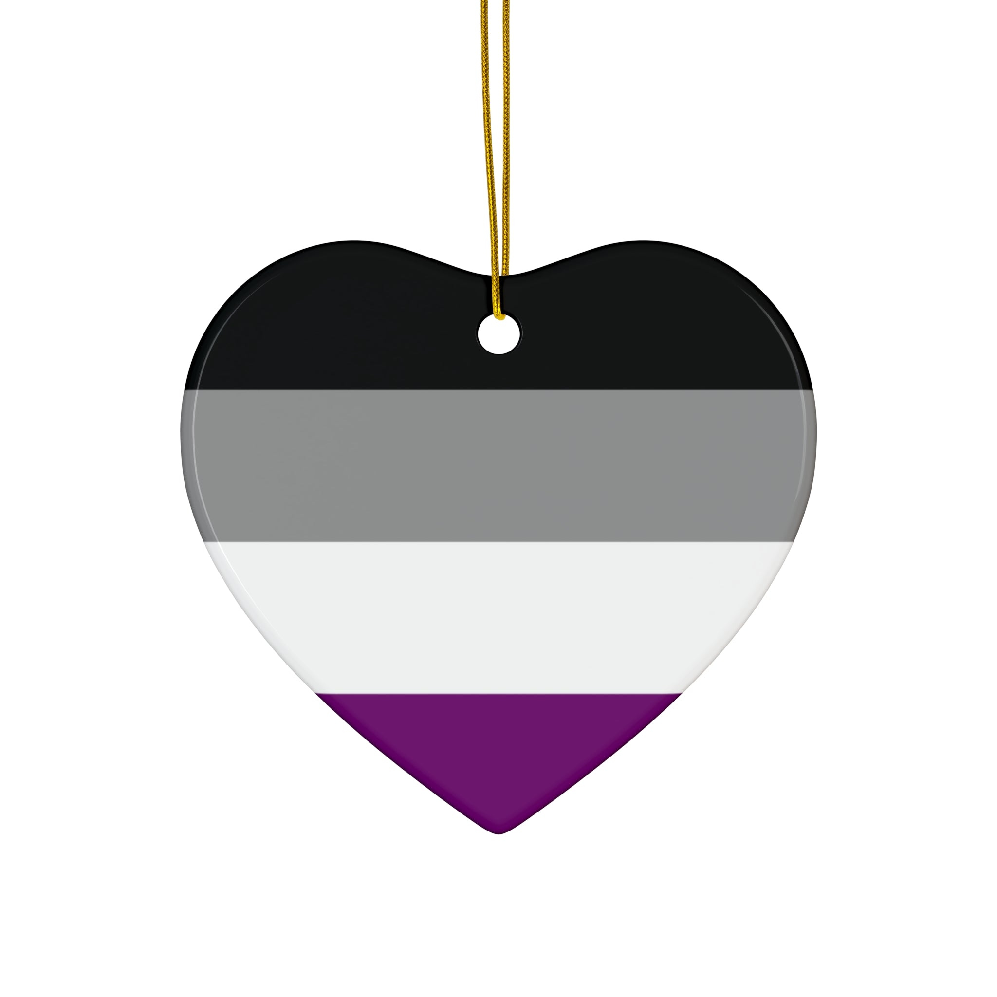 Asexual Pride-Themed Ceramic Ornament Set - 4 Unique Shapes for Celebrations and Decor