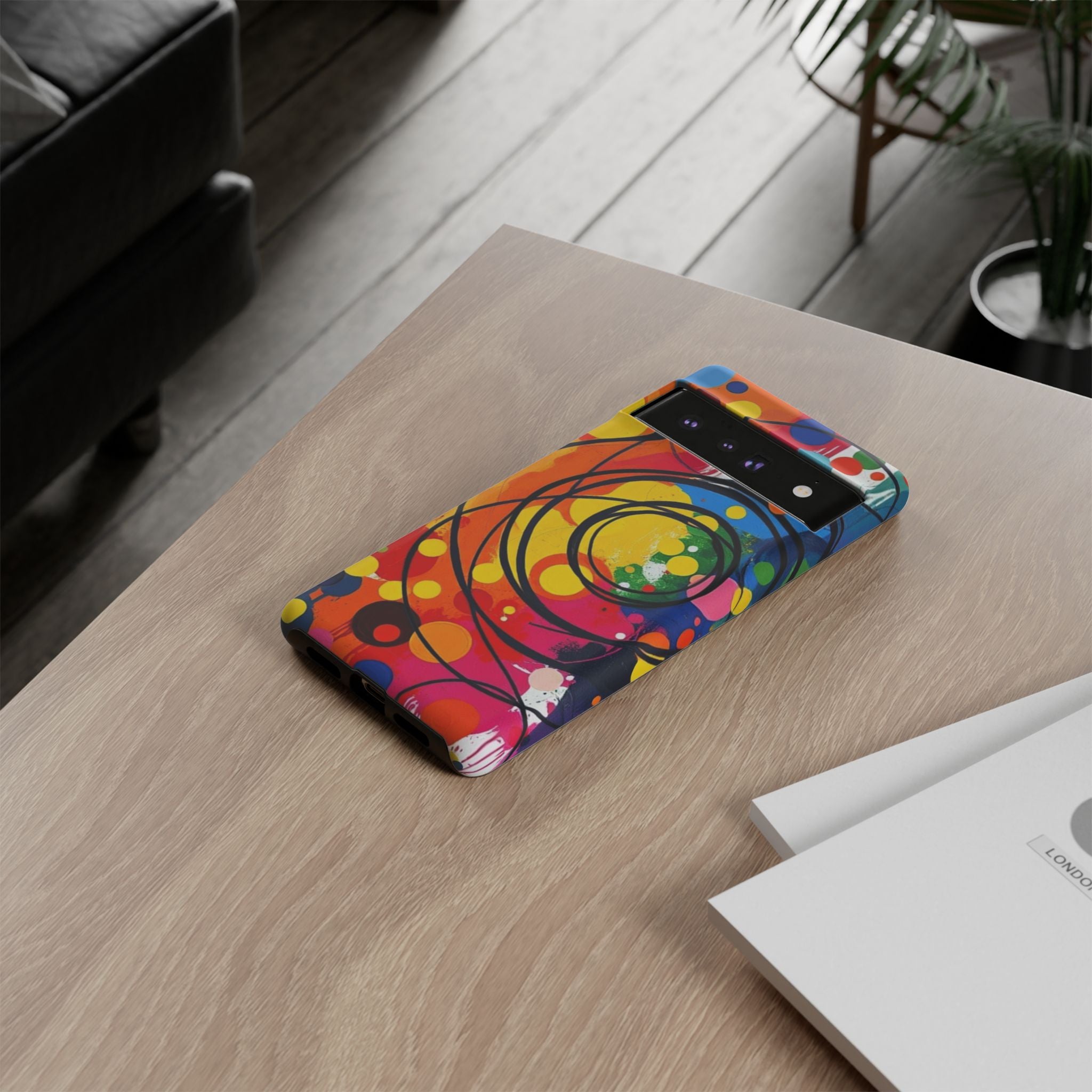 Colorful Abstract Rainbow Swirl Art Tough Case For Android & iPhone