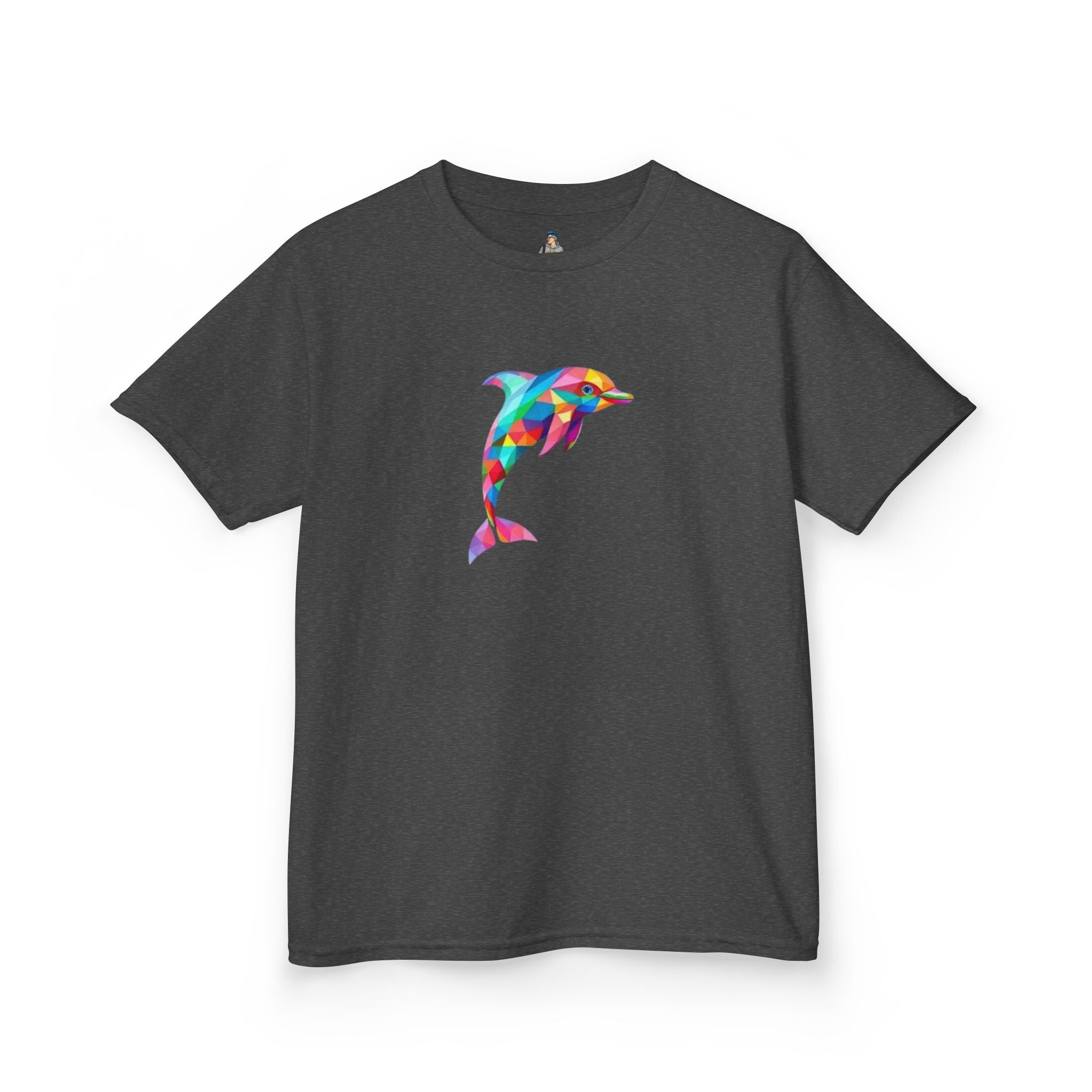 Colorful Fractal Dolphin Kids Heavy Cotton Tee