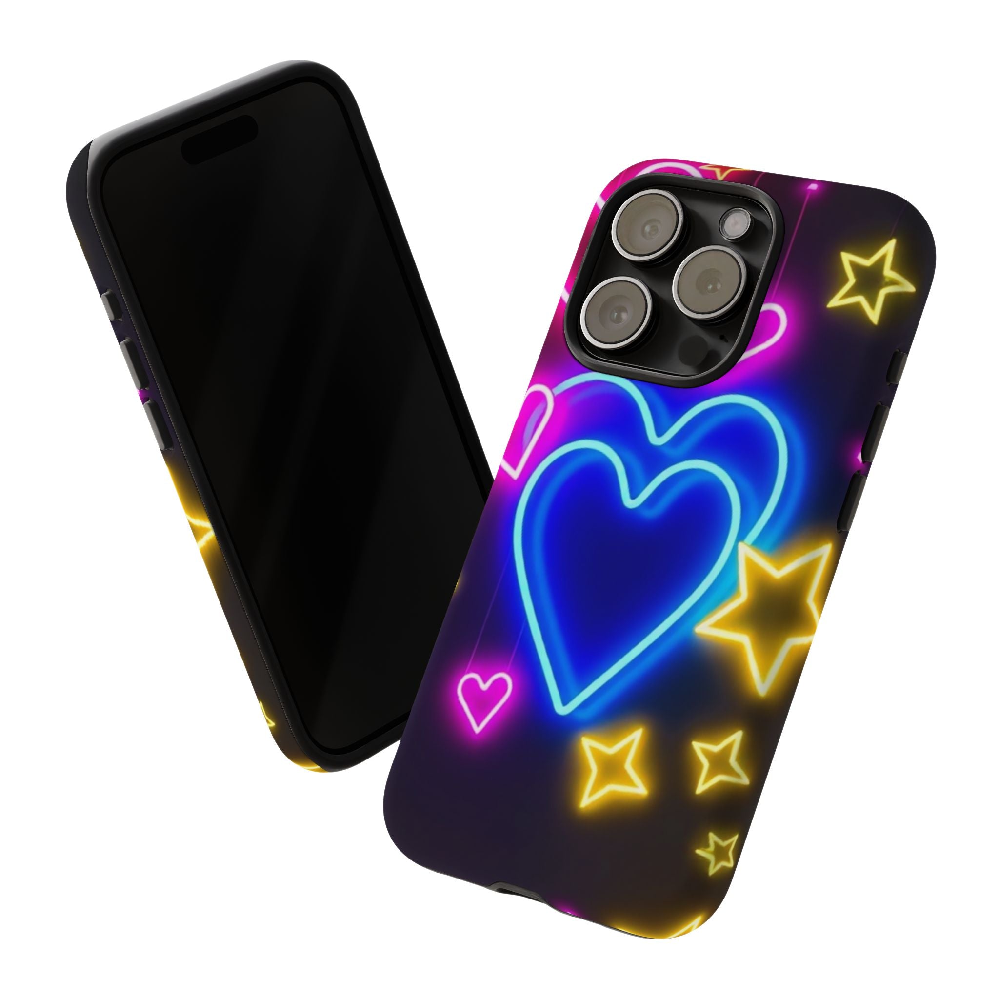Android OR iPhone Compatible Cases - Neon Love Design - Unique Tough Cases