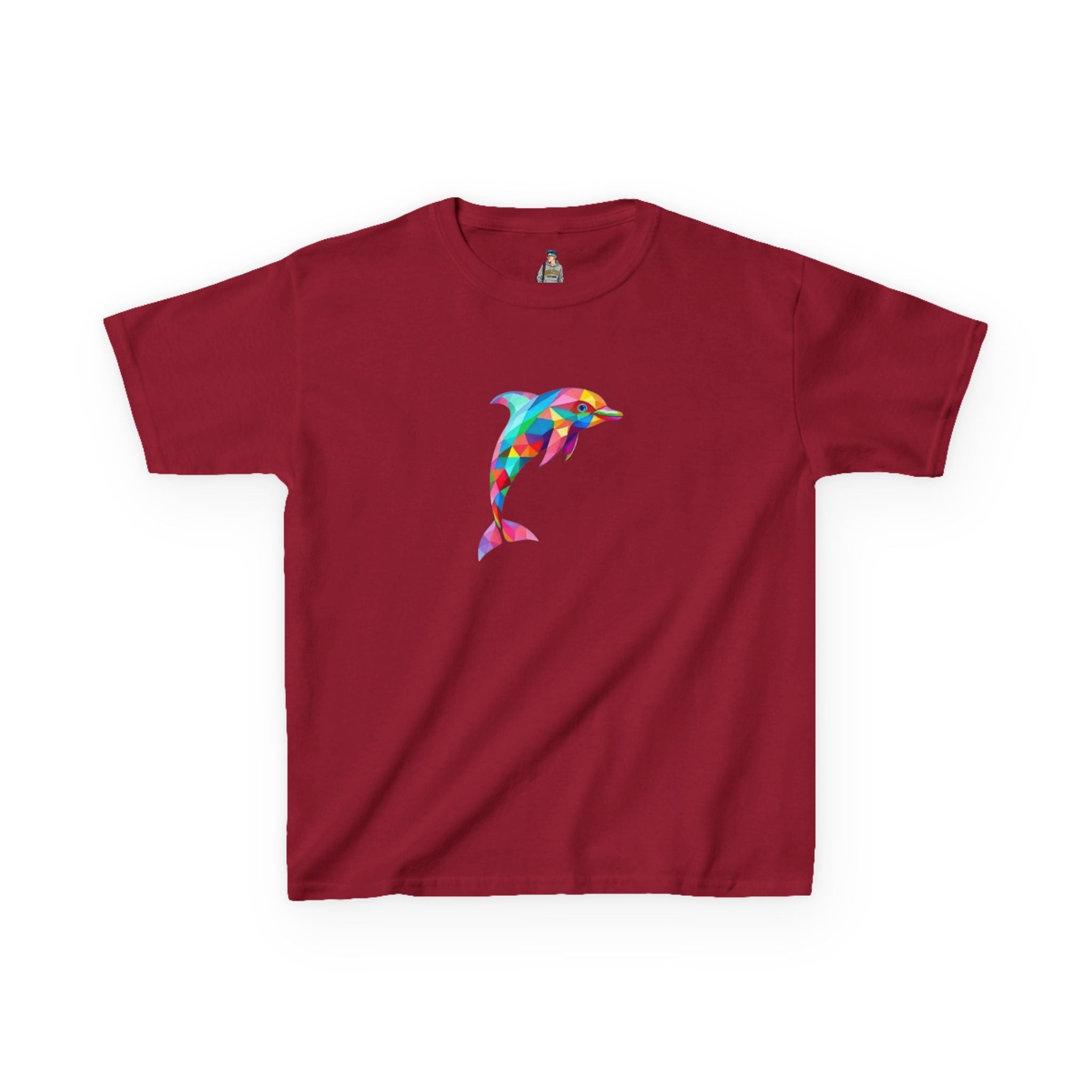 Colorful Fractal Dolphin Kids Heavy Cotton Tee
