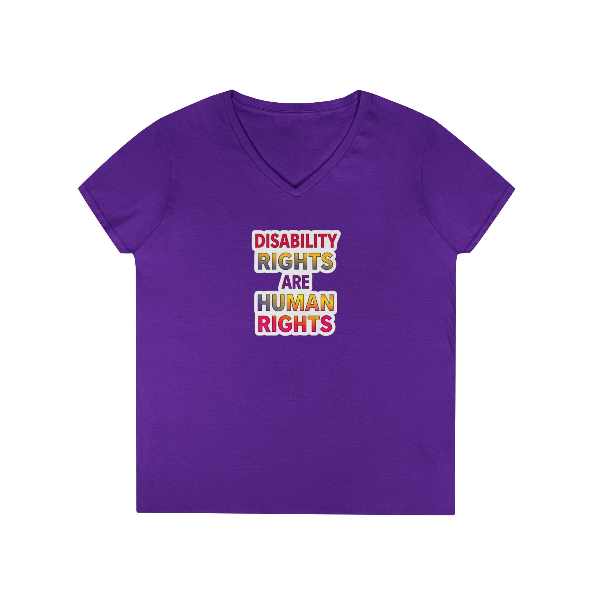 Empowering Ladies' V-Neck T-Shirt - Disability Rights Are Human Rights
