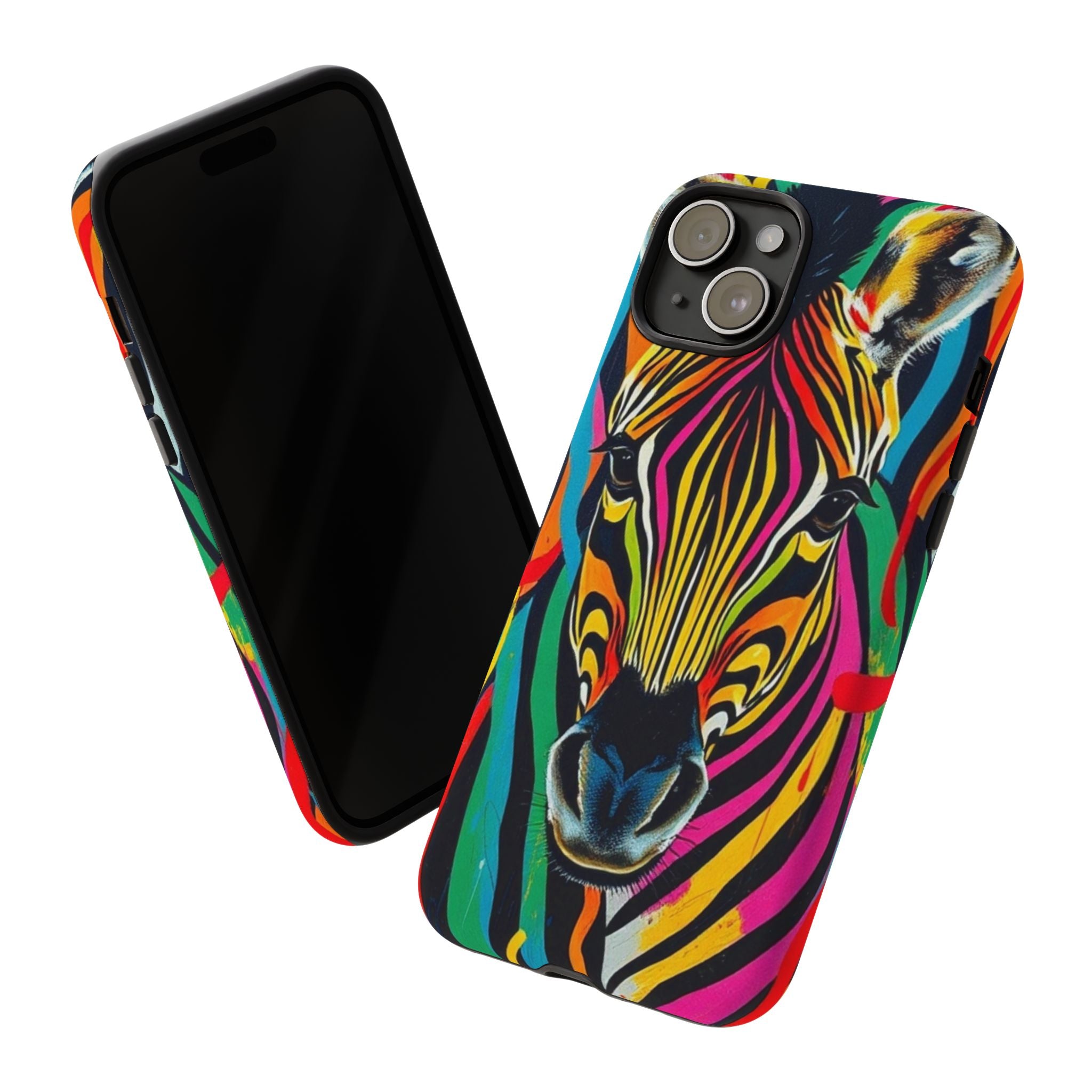 Android OR iPhone Compatible Cases - Rainbow Zebra Design - Unique Tough Cases