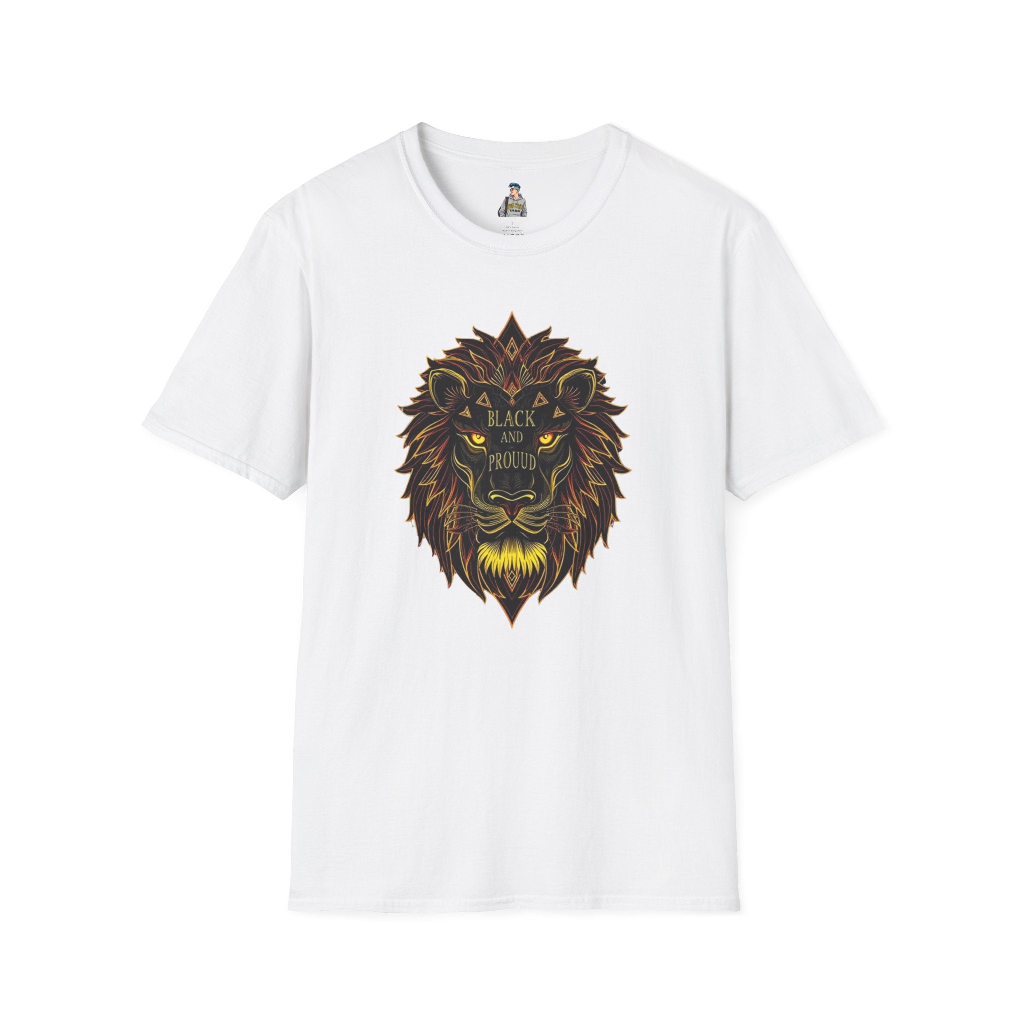 Black & Proud Lion Softstyle T-Shirt - Unisex Graphic Tee
