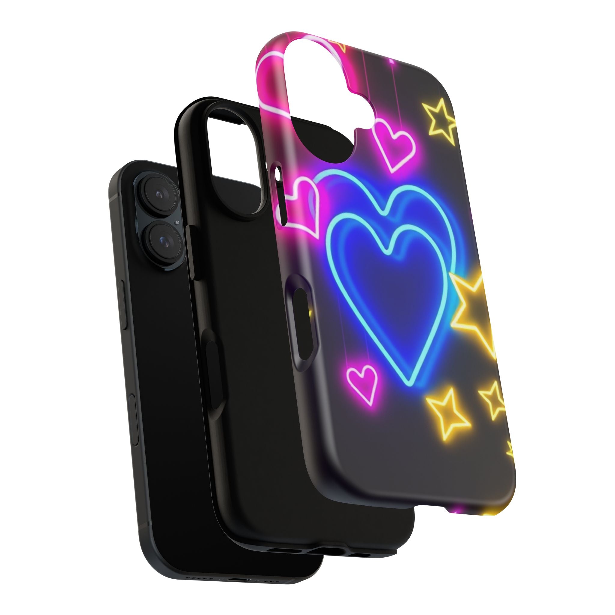 Android OR iPhone Compatible Cases - Neon Love Design - Unique Tough Cases