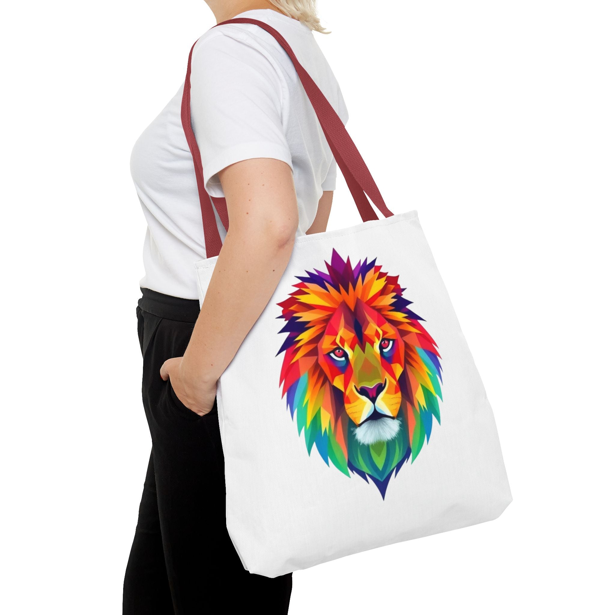 Colorful Fractal Lion Design - Tote Bag