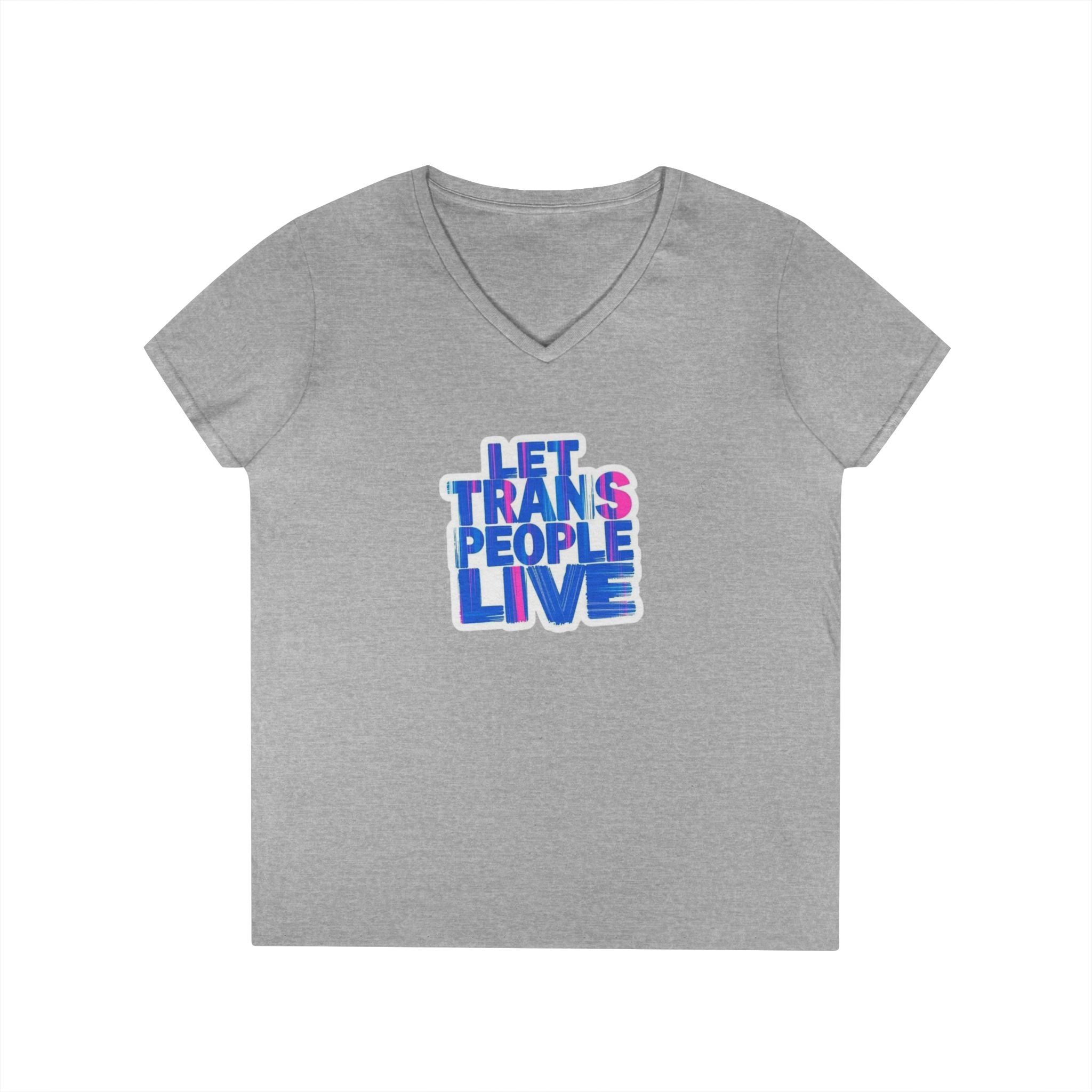 V-Neck T-Shirt Let Trans People Live Protest Design