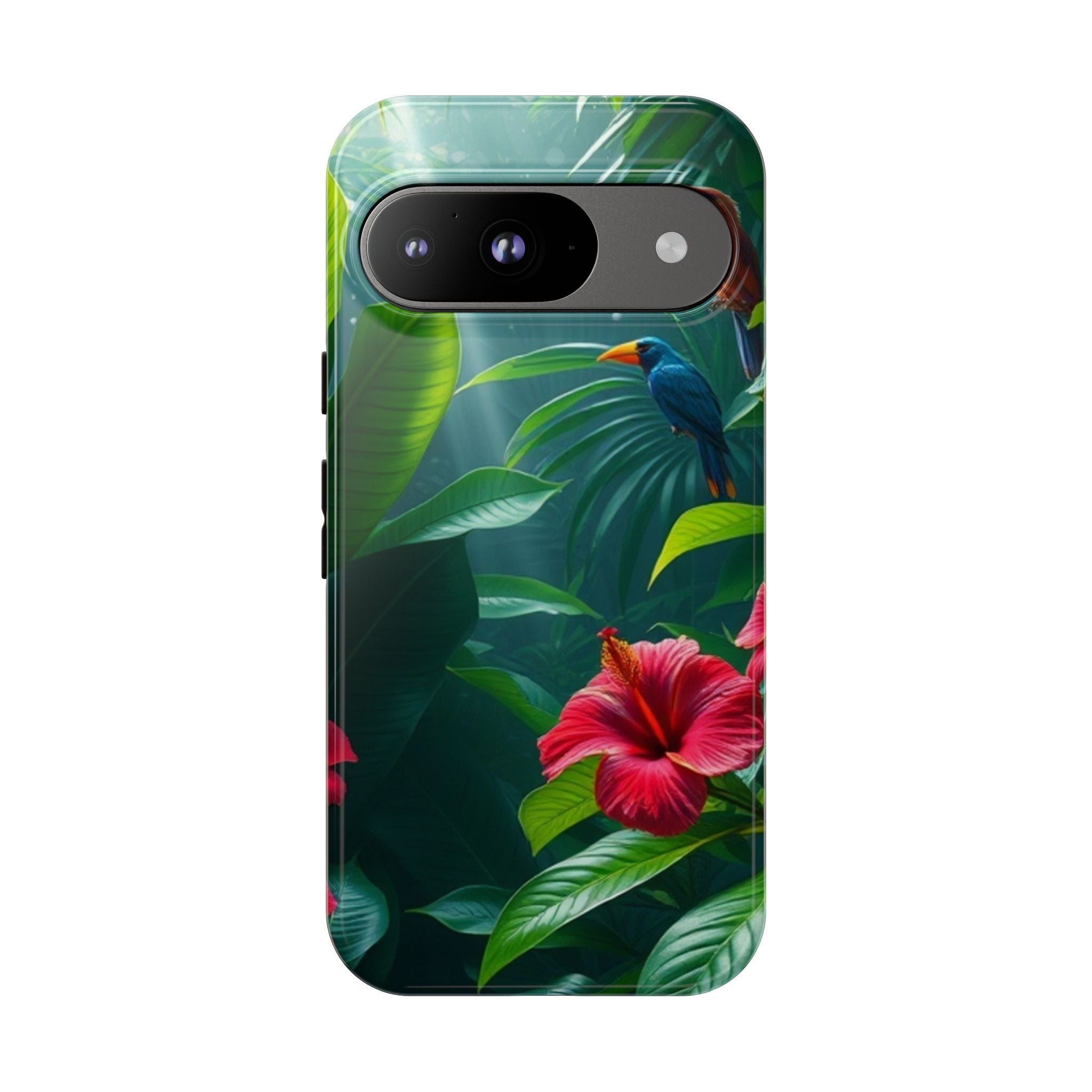 Android OR iPhone Compatible Cases - Tropical Flower & Bird Design - Unique Tough Cases
