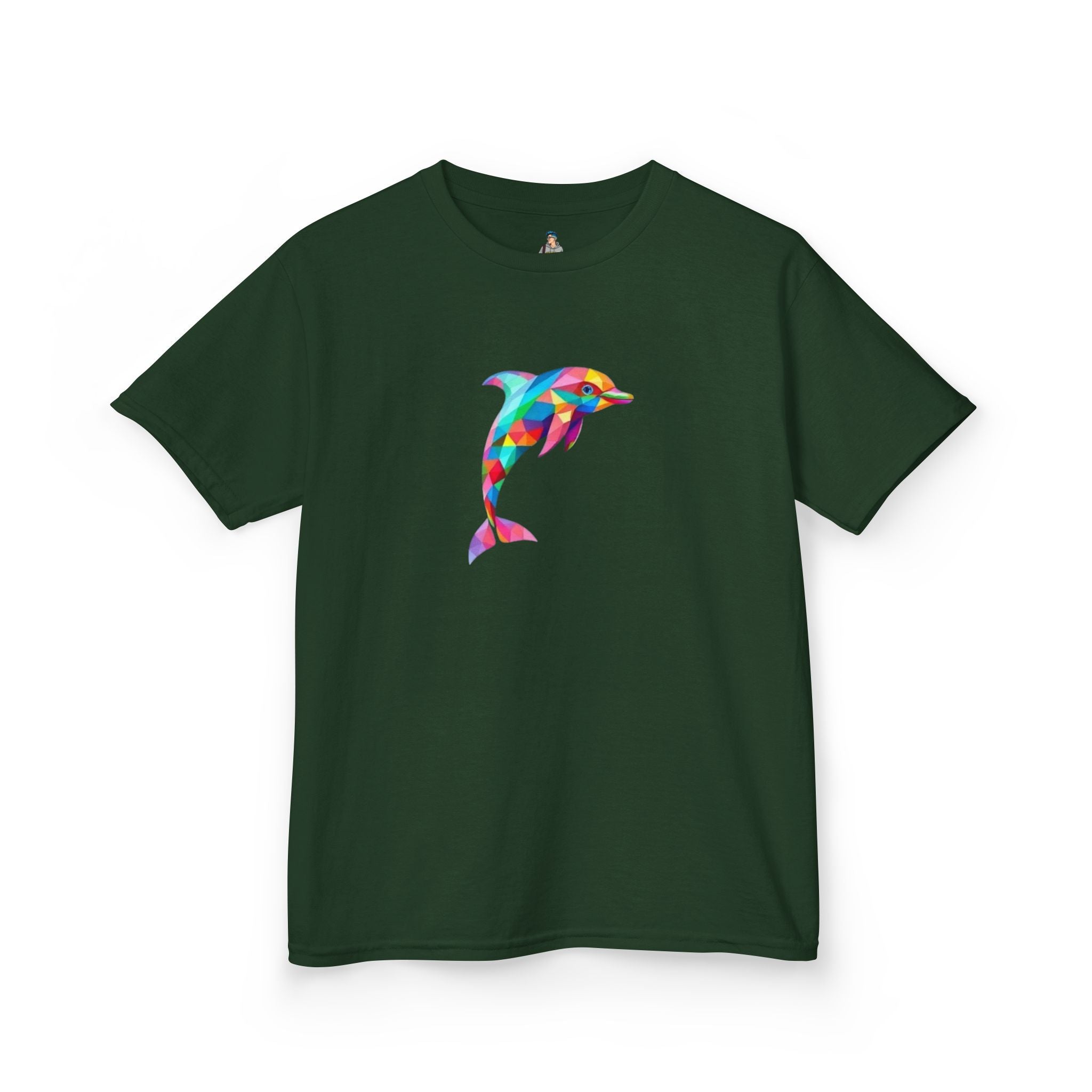 Colorful Fractal Dolphin Kids Heavy Cotton Tee