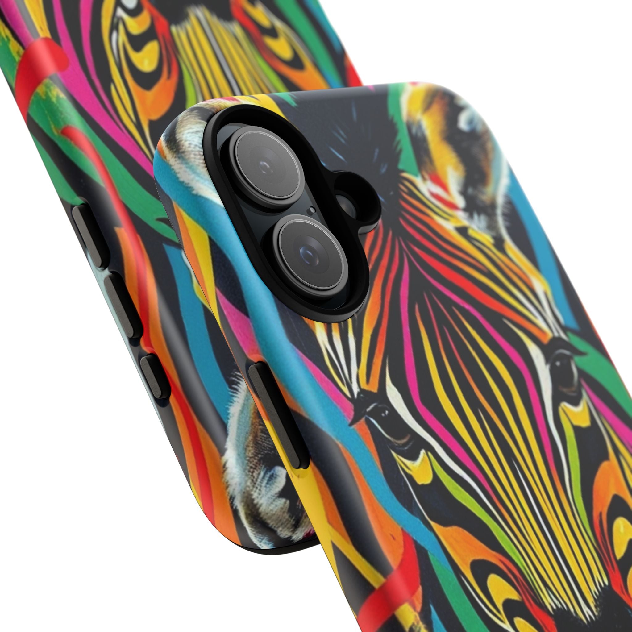 Android OR iPhone Compatible Cases - Rainbow Zebra Design - Unique Tough Cases