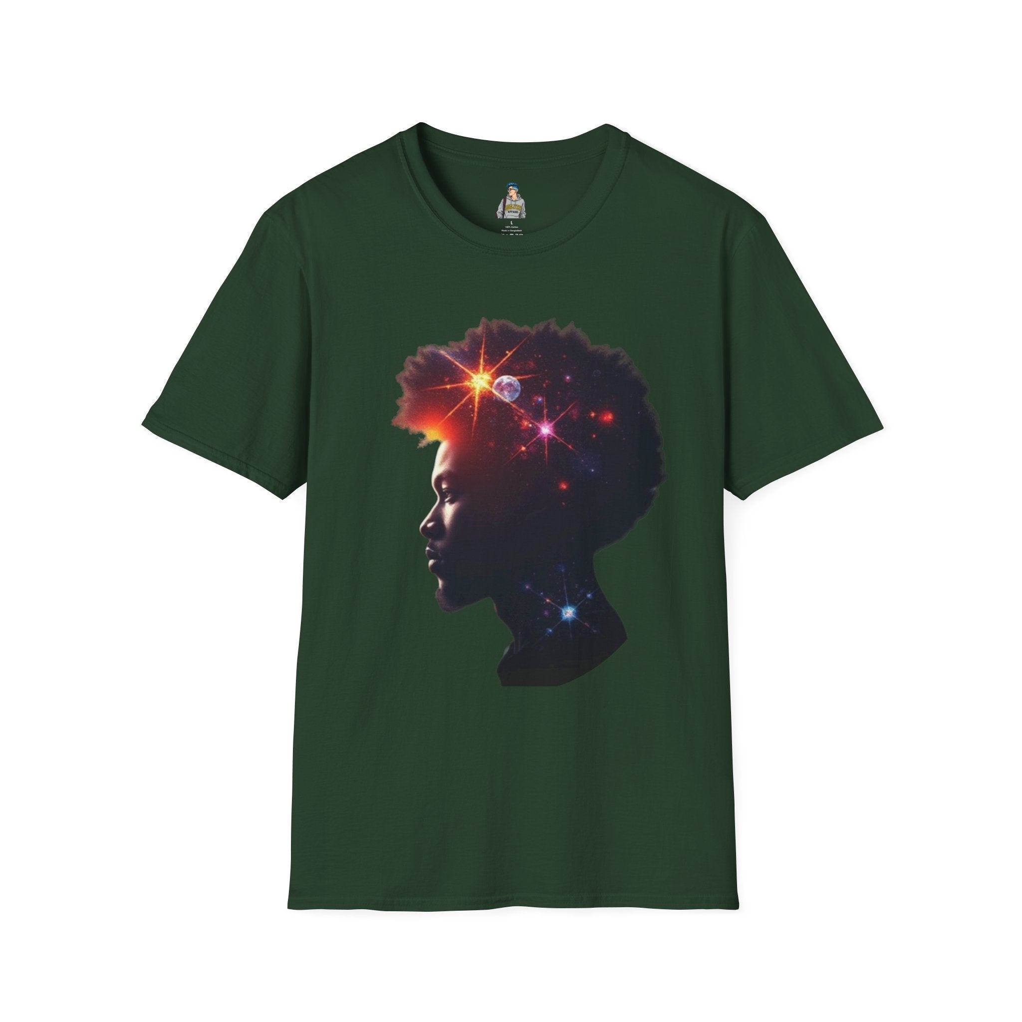 Black Universe Male Silhouette Unisex Softstyle T-Shirt - Celebrate Black Culture