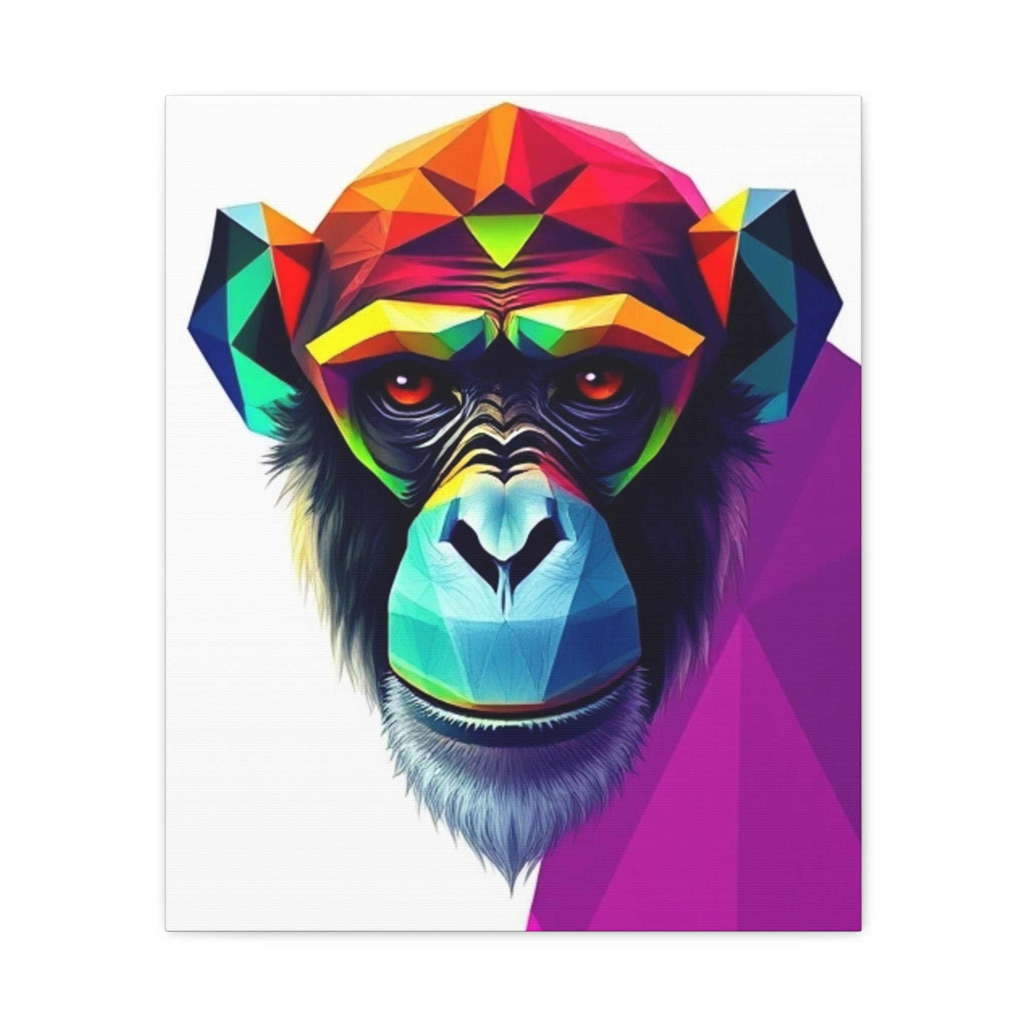 Colorful Chimpanzee Canvas Art - Vibrant Wall Decor for Animal Lovers