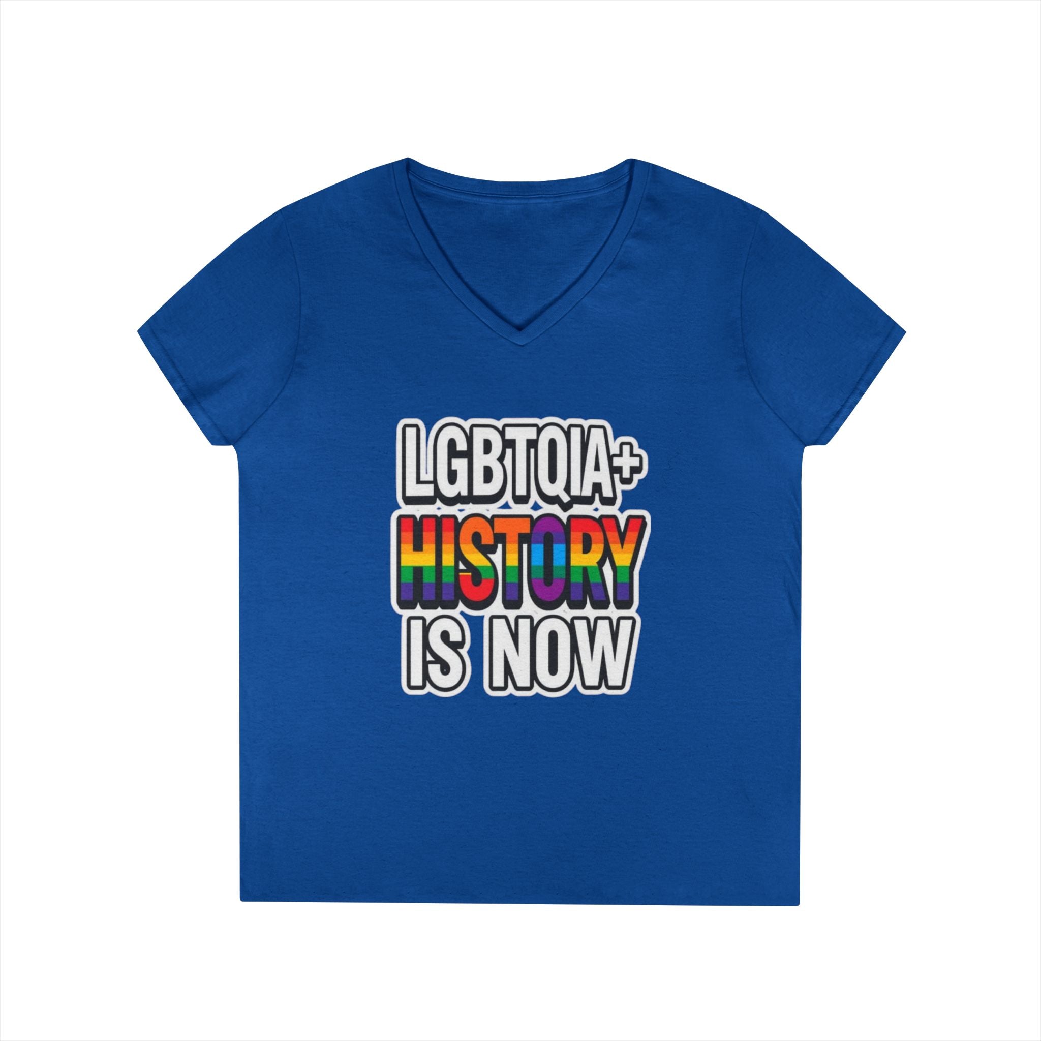 LGBTQIA+ History V-Neck T-Shirt for Pride and Activism